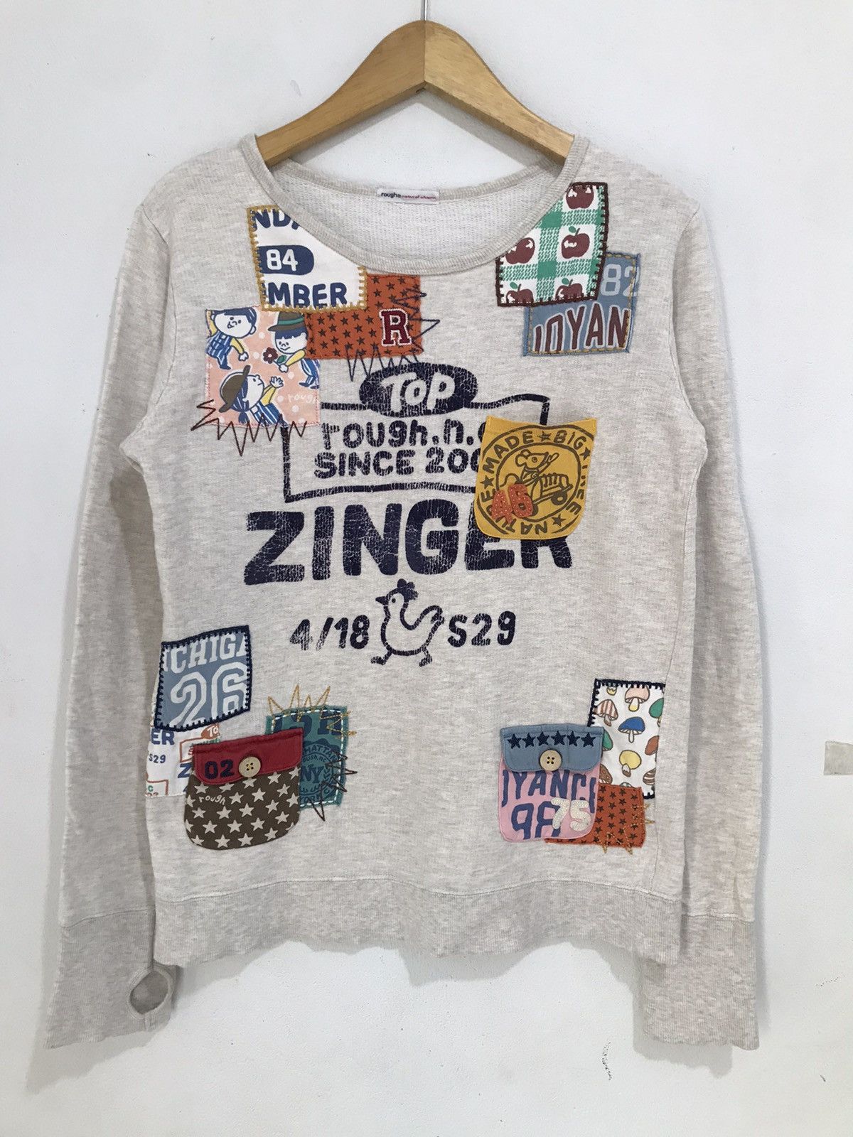 image of Hysteric Glamour x Le Grande Bleu L G B Poem Surf Patchwork Style Japanese Rough Sweatshirt (Size M