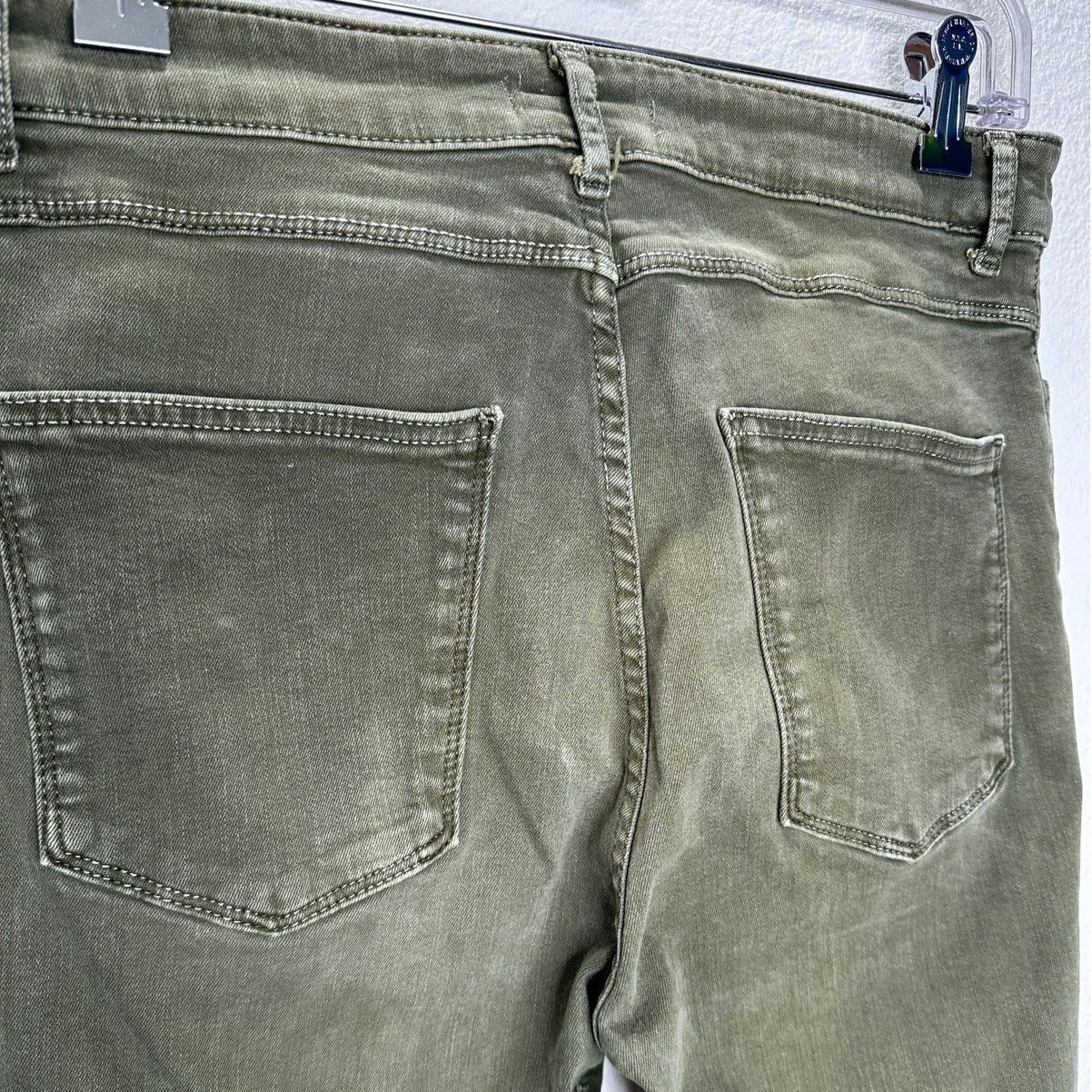 Zara Zara Women Olive Button Fly Distressed Knee Skinny Jean 10 Size 32" / US 10 / IT 46 - 8 Thumbnail