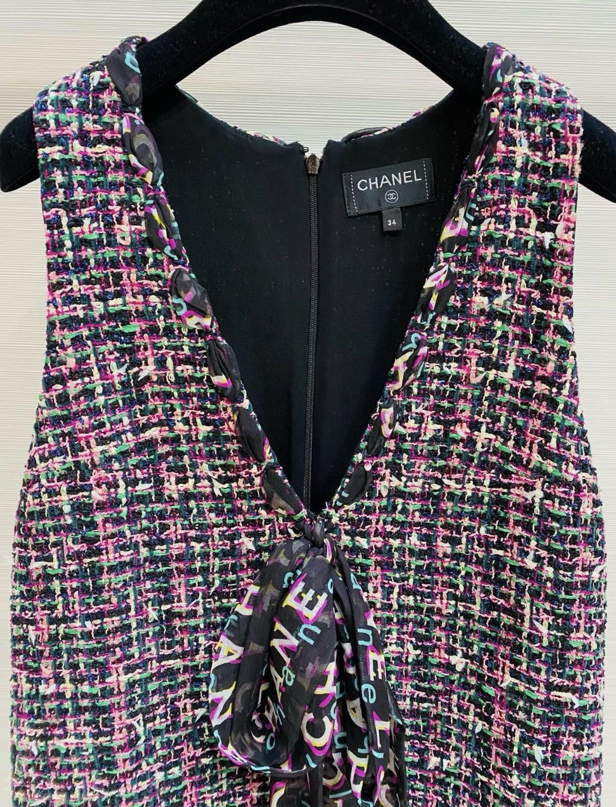 Chanel Chanel Size 34 Colorful Tweed Woven V-Neck Midi Dress J33 Size XXS / US 00 / IT 34 - 2 Thumbnail