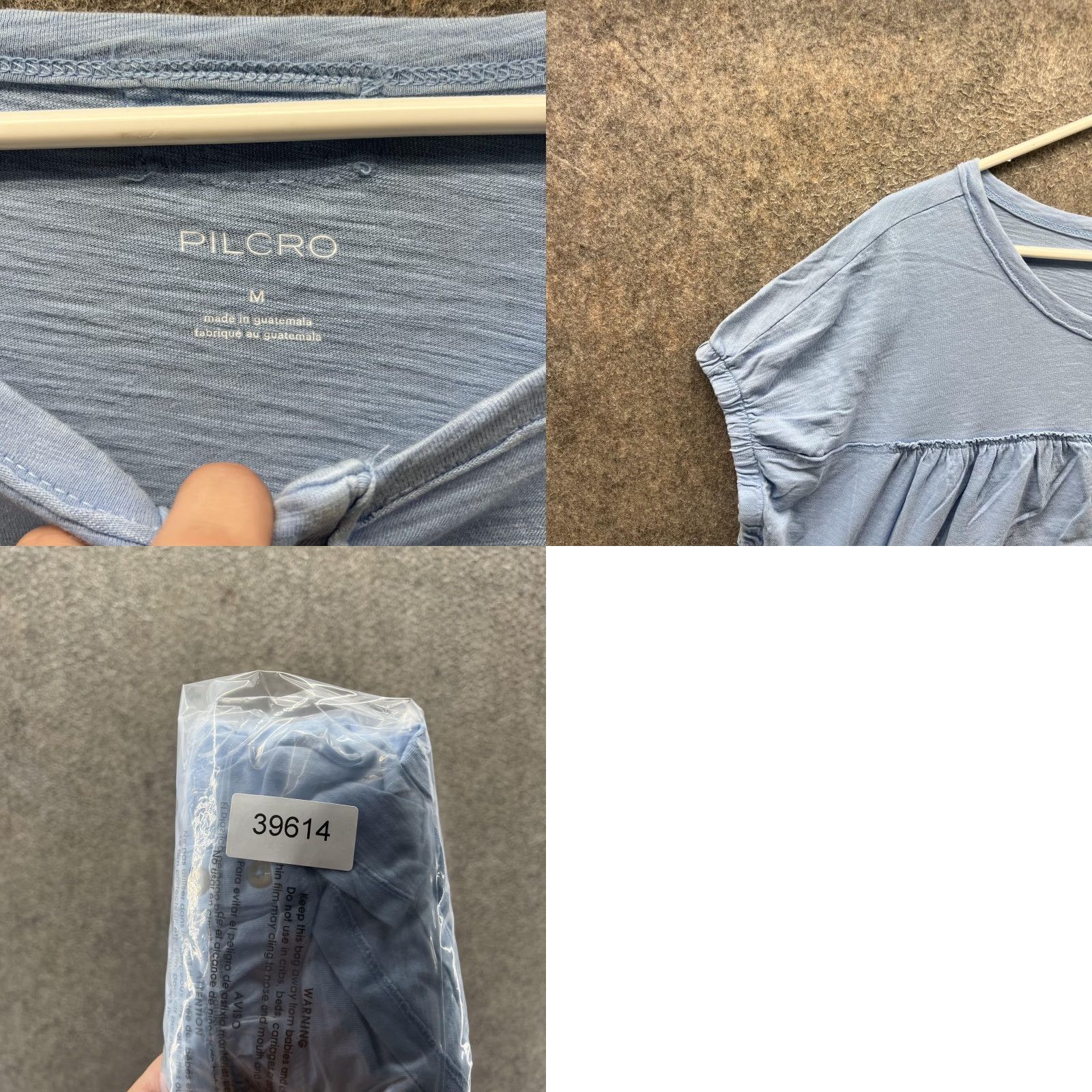 Vintage Pilcro Shirt Womens Medium Blue 100% Cotton Scoop Neck Button Dolman Tee Top Size M / US 6-8 / IT 42-44 - 8 Thumbnail