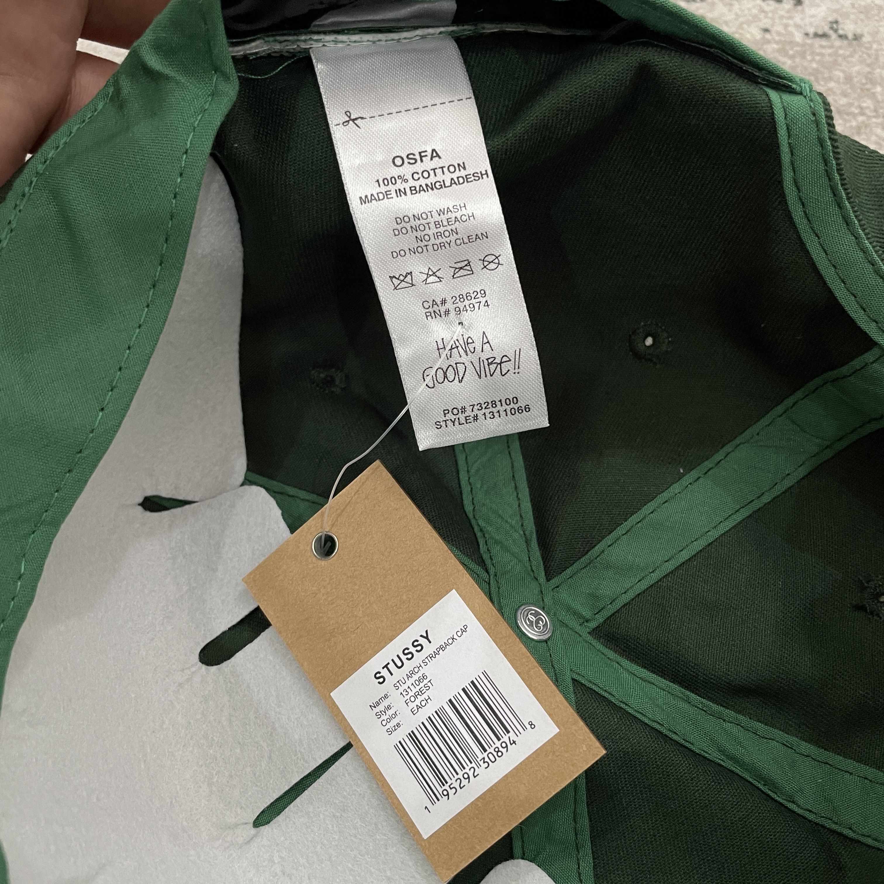 Vintage Stussy STU Strapback Cap Forest Size ONE SIZE - 6 Thumbnail