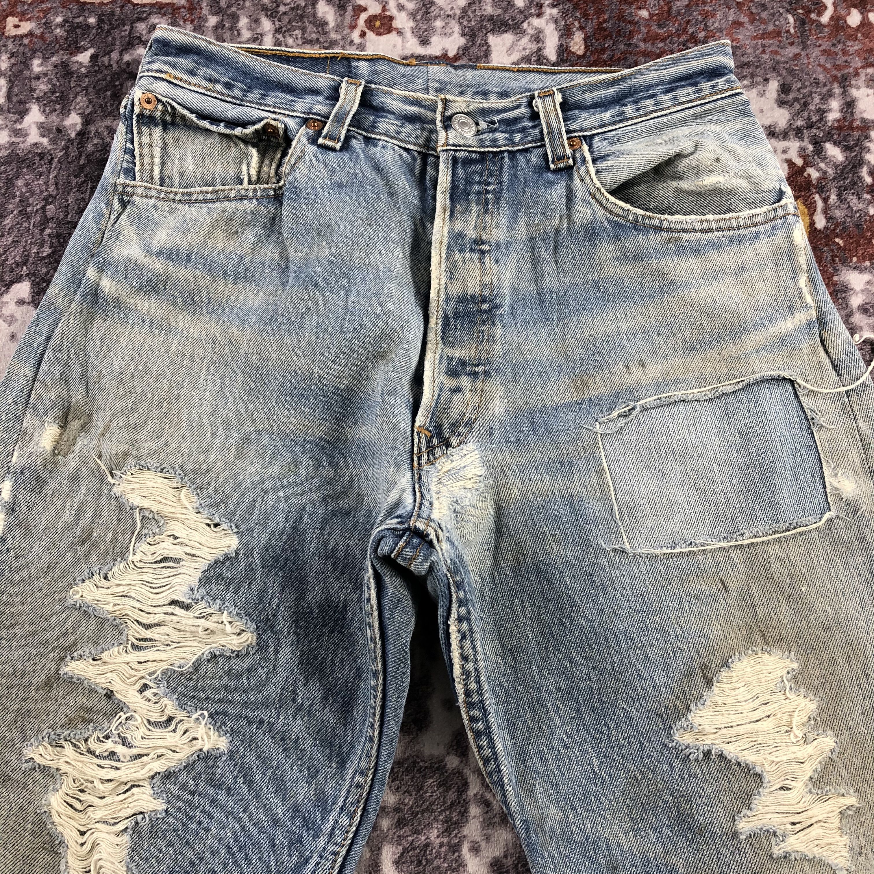 Levi's 90s Vintage Distress Levis 501 Jeans-JM2797 Size 28" / US 6 / IT 42 - 3 Thumbnail