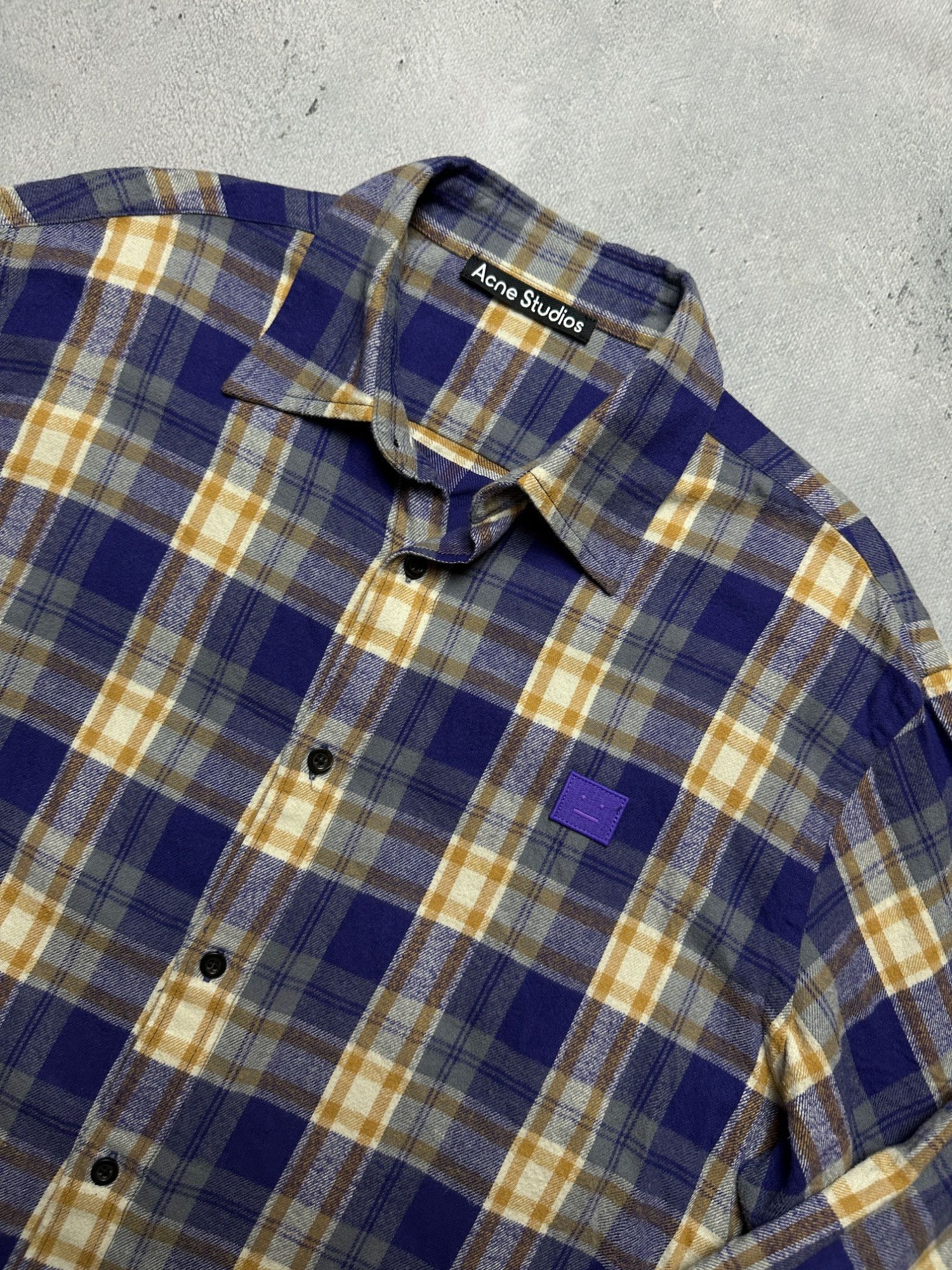 Acne Studios Acne Studios Checked Plaid Button-Up Embroidered Face Logo Size US S / EU 44-46 / 1 - 2 Thumbnail