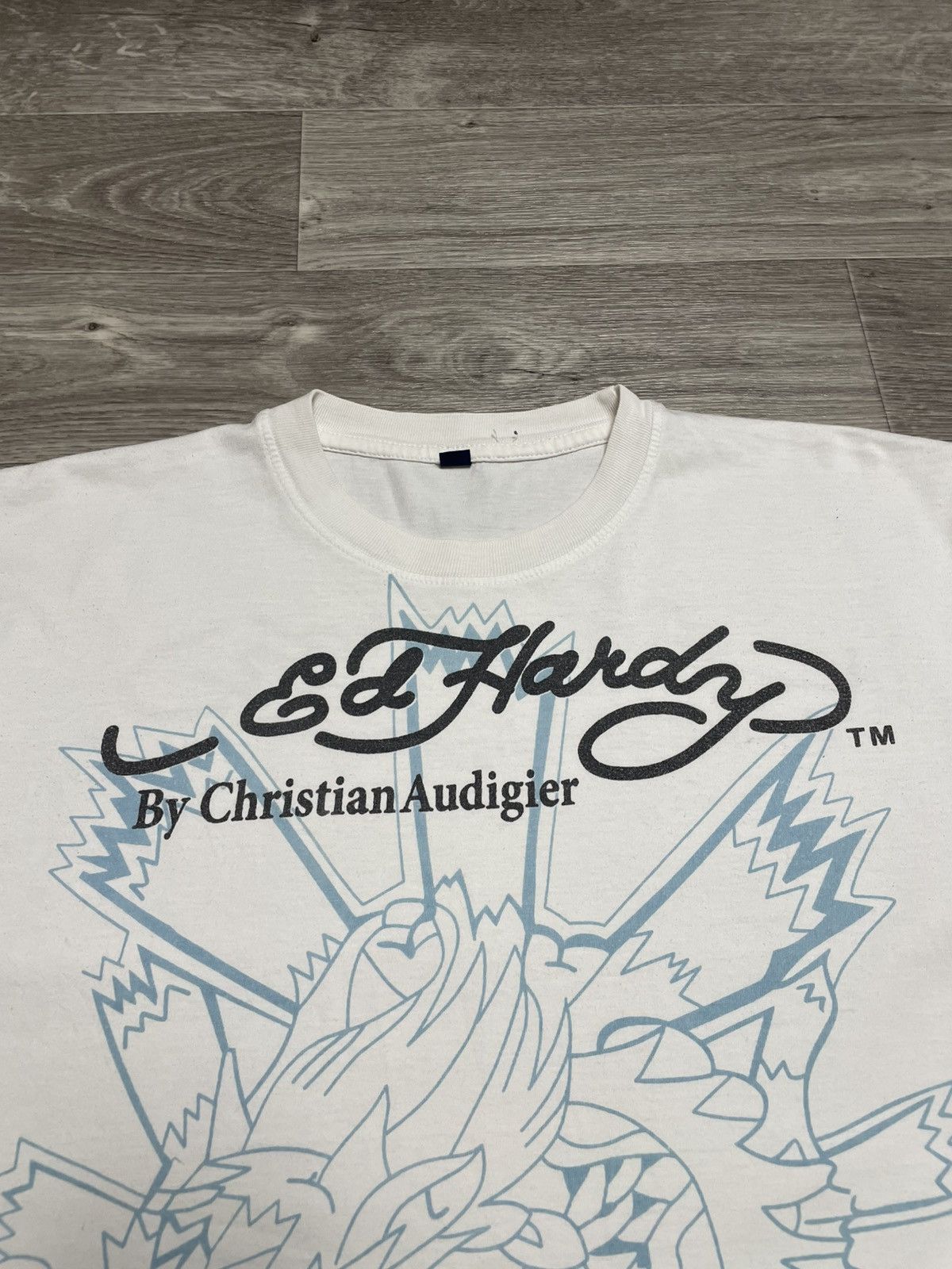 Ed Hardy Vintage Ed Hardy By Christian Audigier White T-Shirt Y2K Size US XXL / EU 58 / 5 - 8 Thumbnail