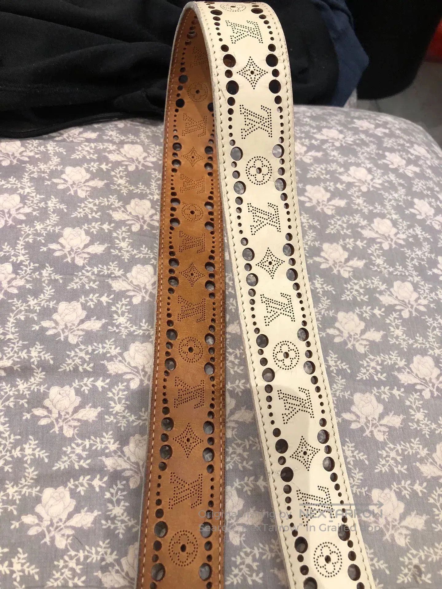 Louis Vuitton LV Leather Belt Gold Buckle Monogram. Size ONE SIZE - 8 Thumbnail