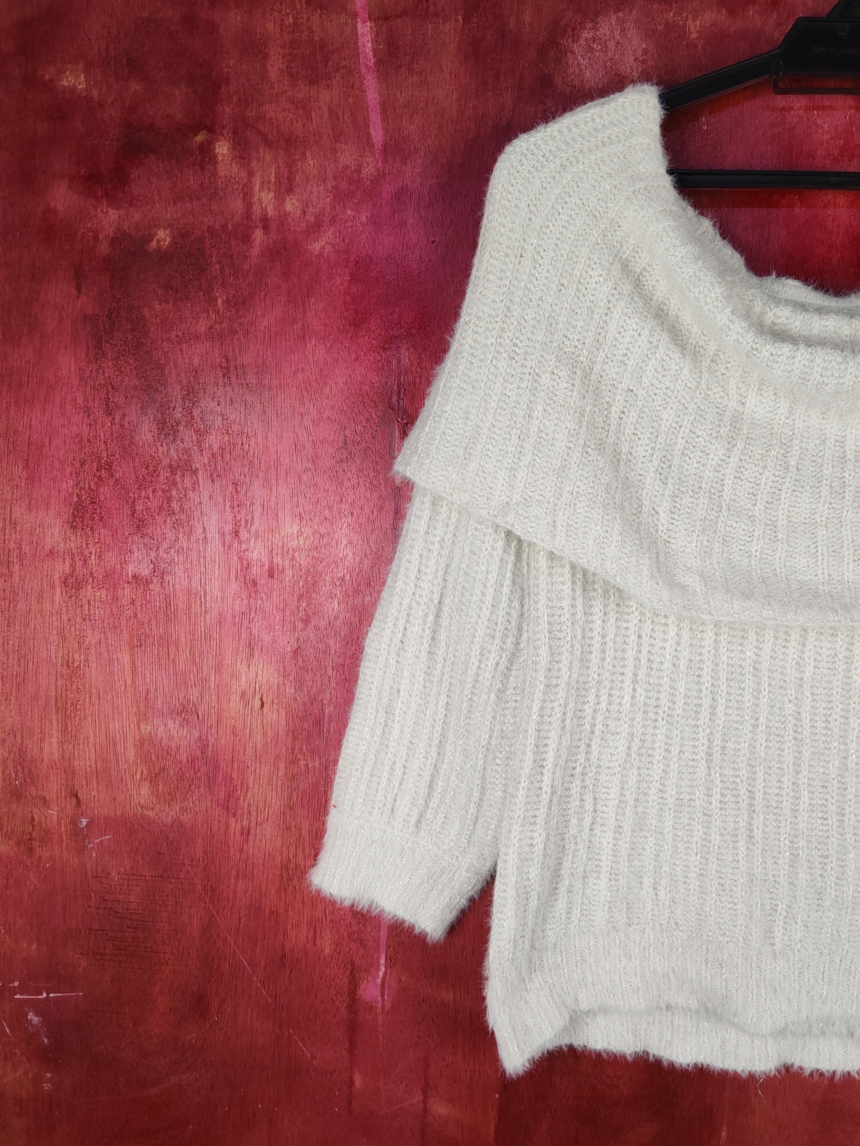 Japanese Brand Rag Out Cream Shag Shaggy Fur Mohair Knitwear #S2281 Size M / US 6-8 / IT 42-44 - 3 Thumbnail