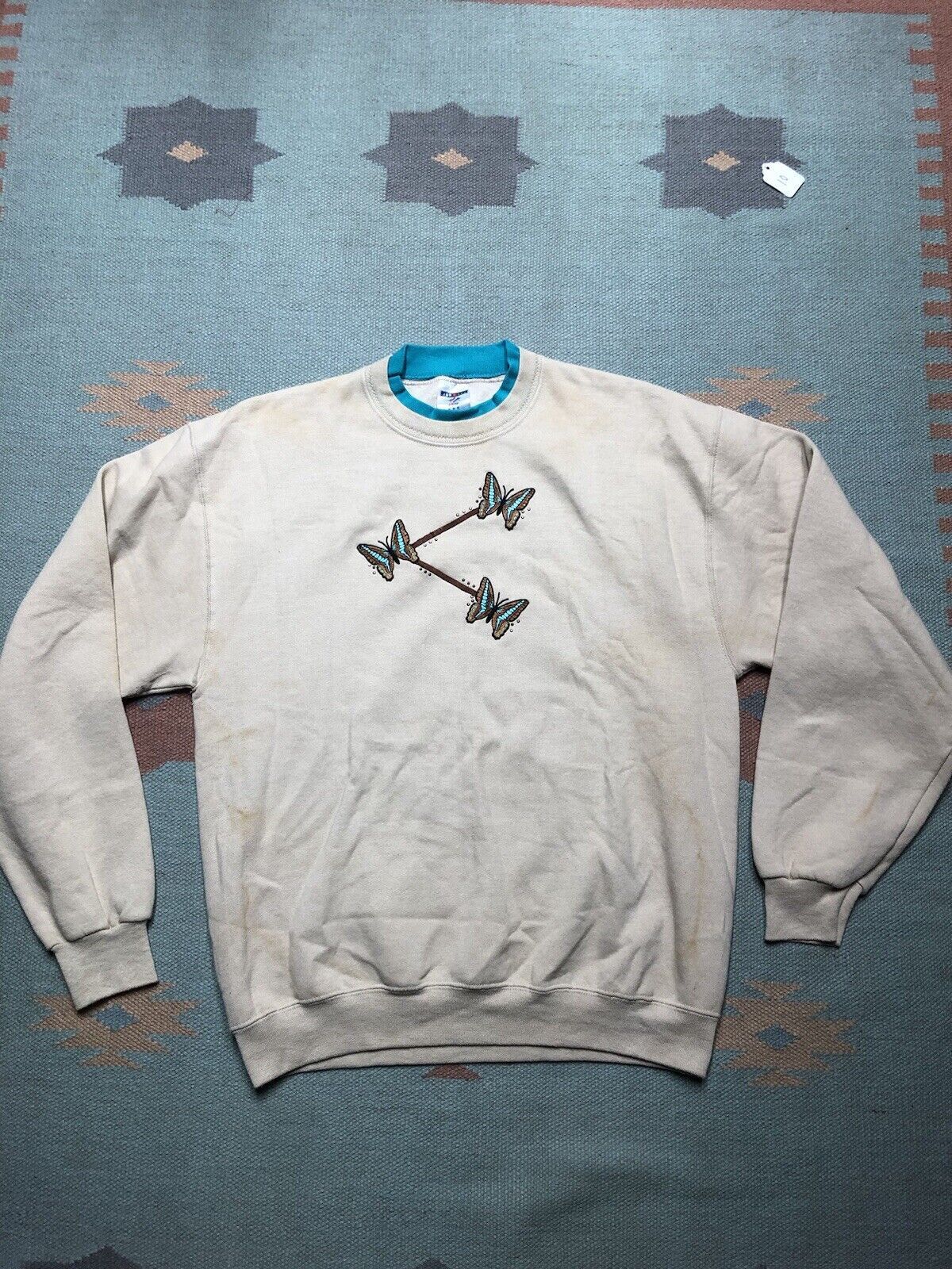 Vintage Crewneck Sweatshirt Embroidered Butterfly Nature Animal M Size US M / EU 48-50 / 2 - 1 Thumbnail