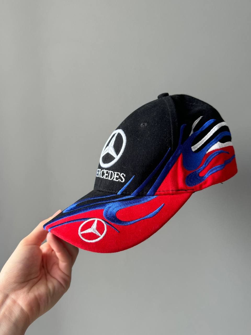 Vintage Mercedes Vintage Racing Style Flare Y2K Avant Garde Cap Hat Size ONE SIZE - 2 Thumbnail