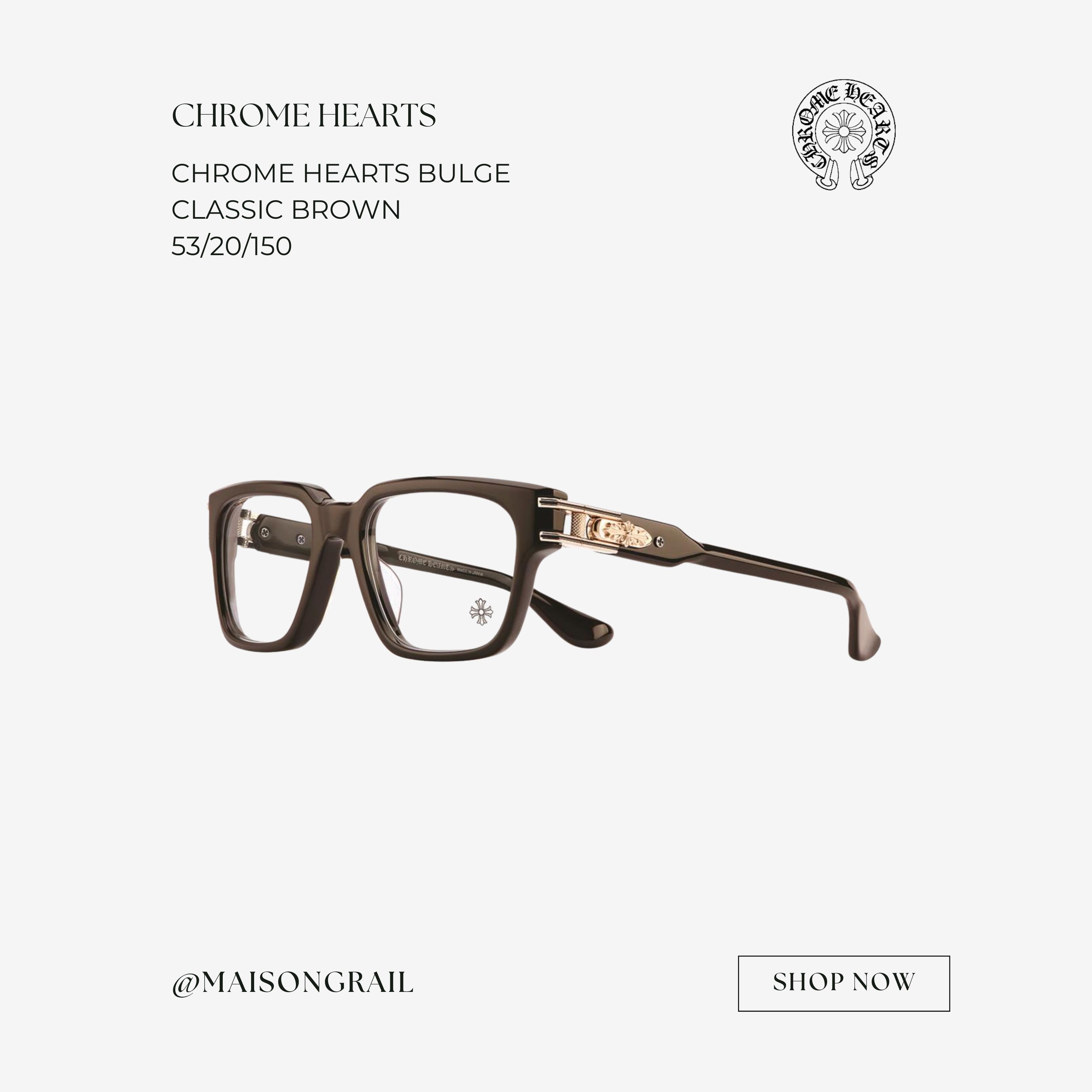 Chrome Hearts CHROME HEARTS BULGE CLASSIC BROWN EYEGLASSES Size ONE SIZE - 1 Thumbnail