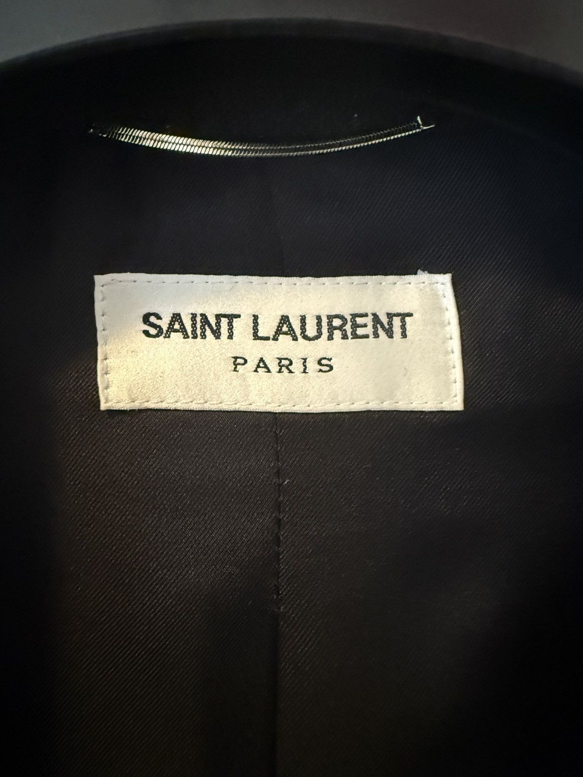 Saint Laurent Paris FW22 Saint Laurent Dark Grey Pinstriped Blazer Jacket Size 54R - 11 Thumbnail