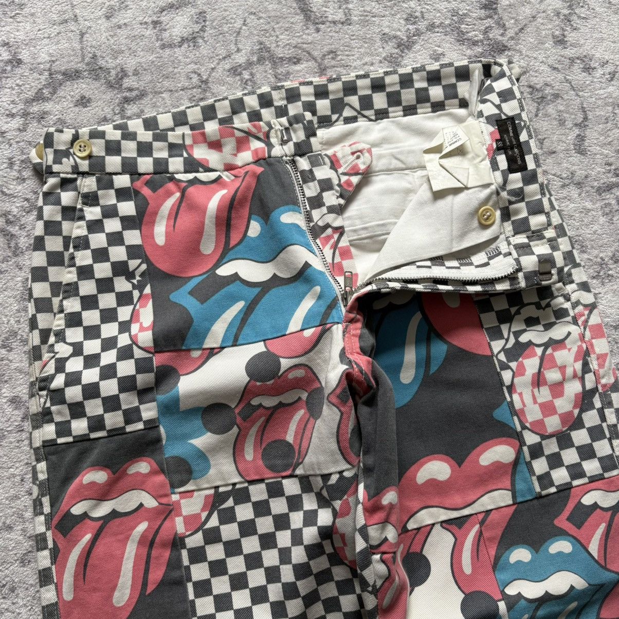 Comme des Garcons Homme Plus CDG Homme Plus Rolling Stones Tongue Lips Patchwork Pants Size US 29 - 5 Thumbnail