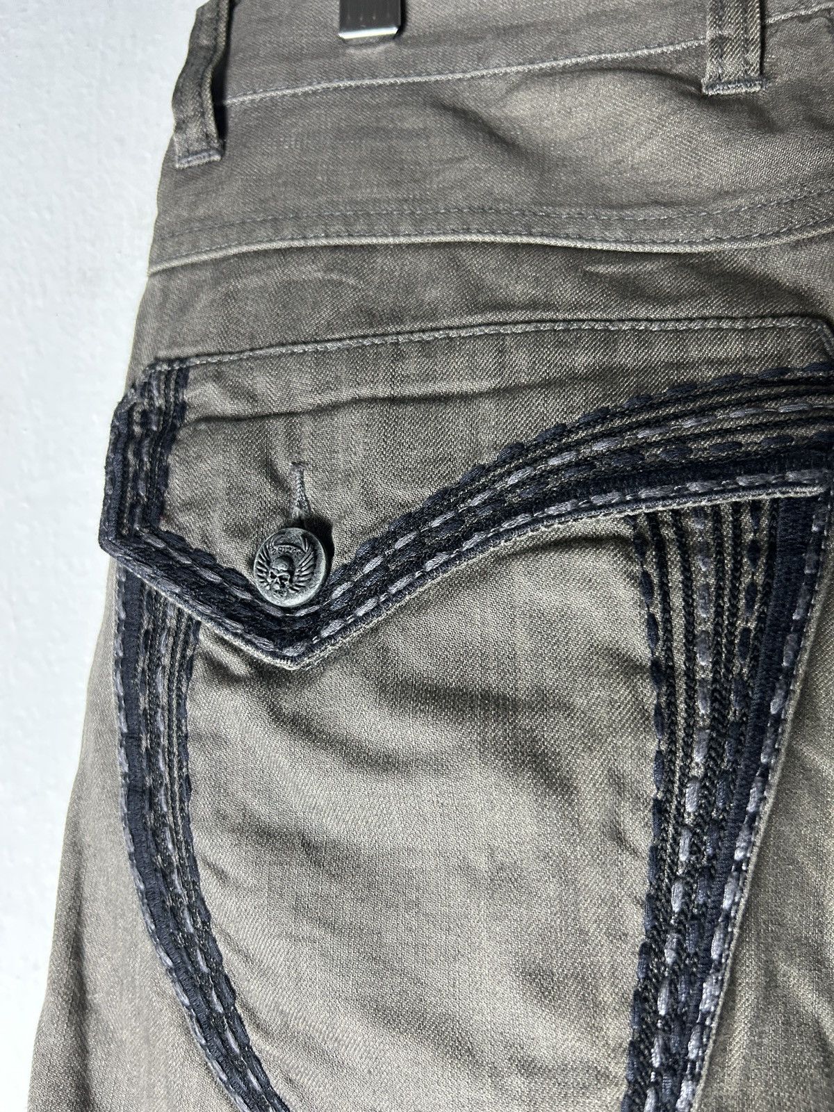 Japanese Brand 292195 Homme Whiskered Jeans Skull Button Size US 30 / EU 46 - 10 Thumbnail