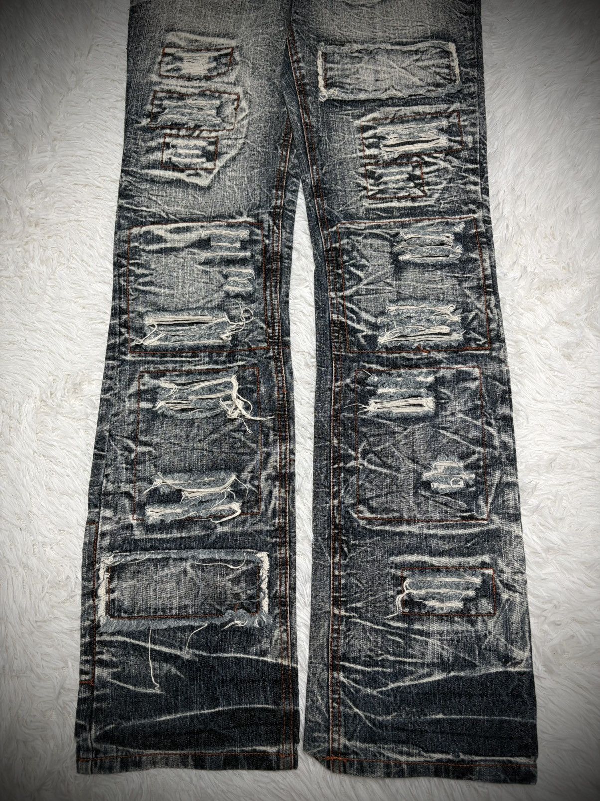 Kapital Rare Acidwash Lowbox boro patch distressed jeans Size US 32 / EU 48 - 2 Thumbnail