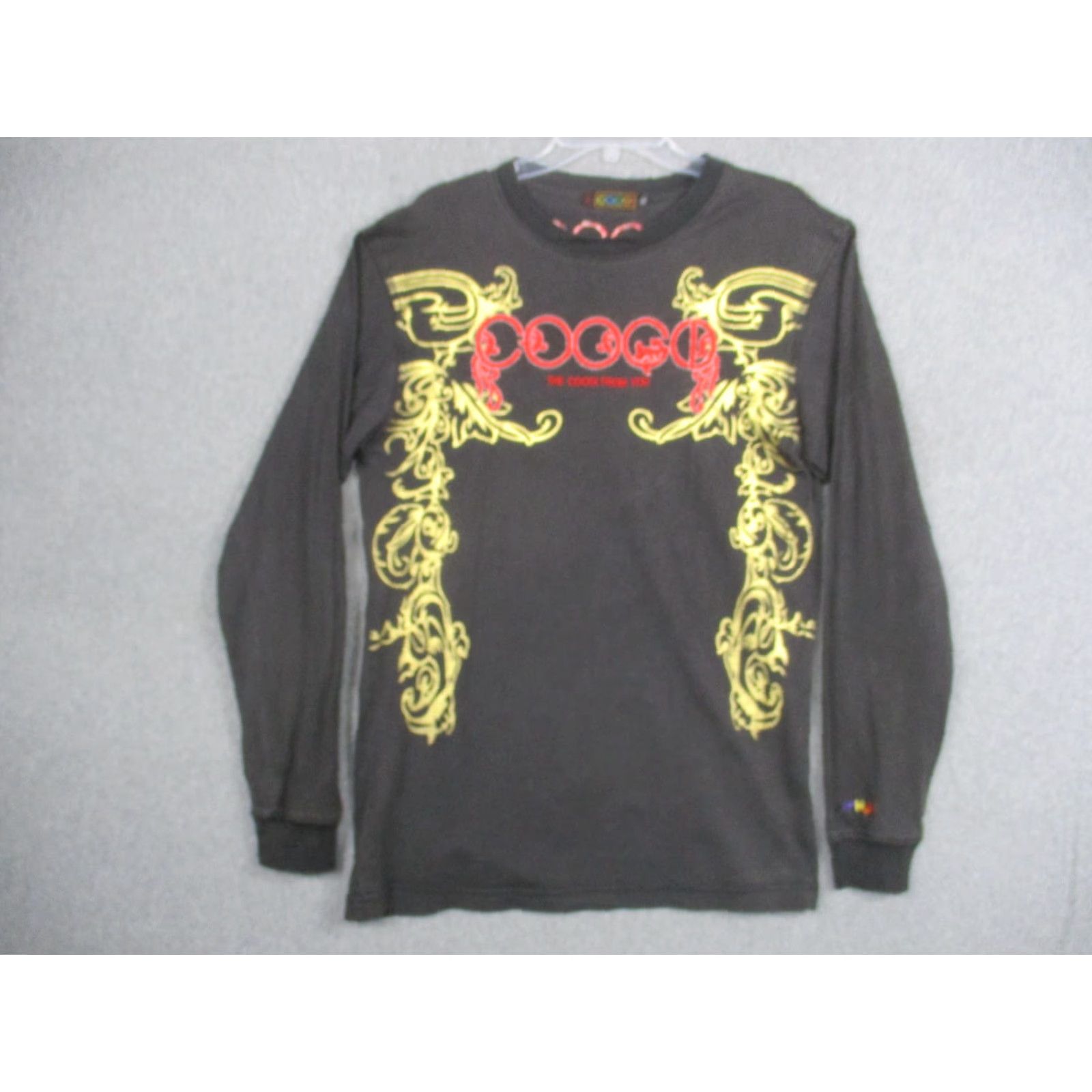 Coogi Coogi Mens XL Black Long Sleeve T-Shirt Embroidered Graphic Scroll Tee Shirt Size US XL / EU 56 / 4 - 2 Thumbnail