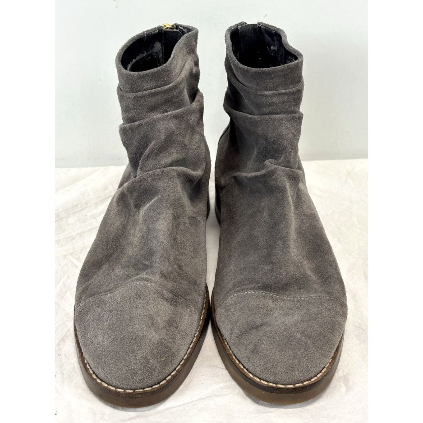 Cole Haan Cole Haan Riona Suede Slouch Ankle Boots Back Zip Booties Women's 8.5B Grey Size US 9 / IT 39 - 3 Thumbnail