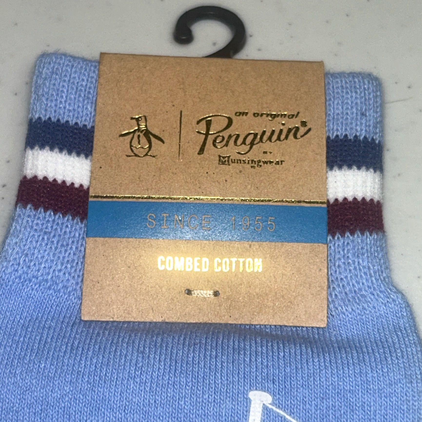 Vintage Penguin by Munsingwear Socks One Size Men Sky Blue School Spirit Novelty Mid Calf Casual Theme School Size ONE SIZE - 5 Thumbnail