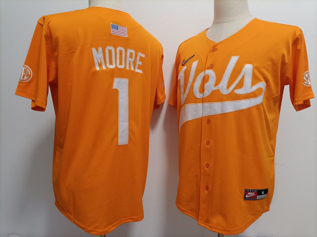 Men's Tennessee Volunteers #1 Christian Moore Orange