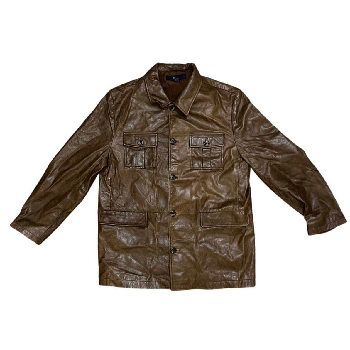 Gap Women's Leather Brown Long Jacket Size Large