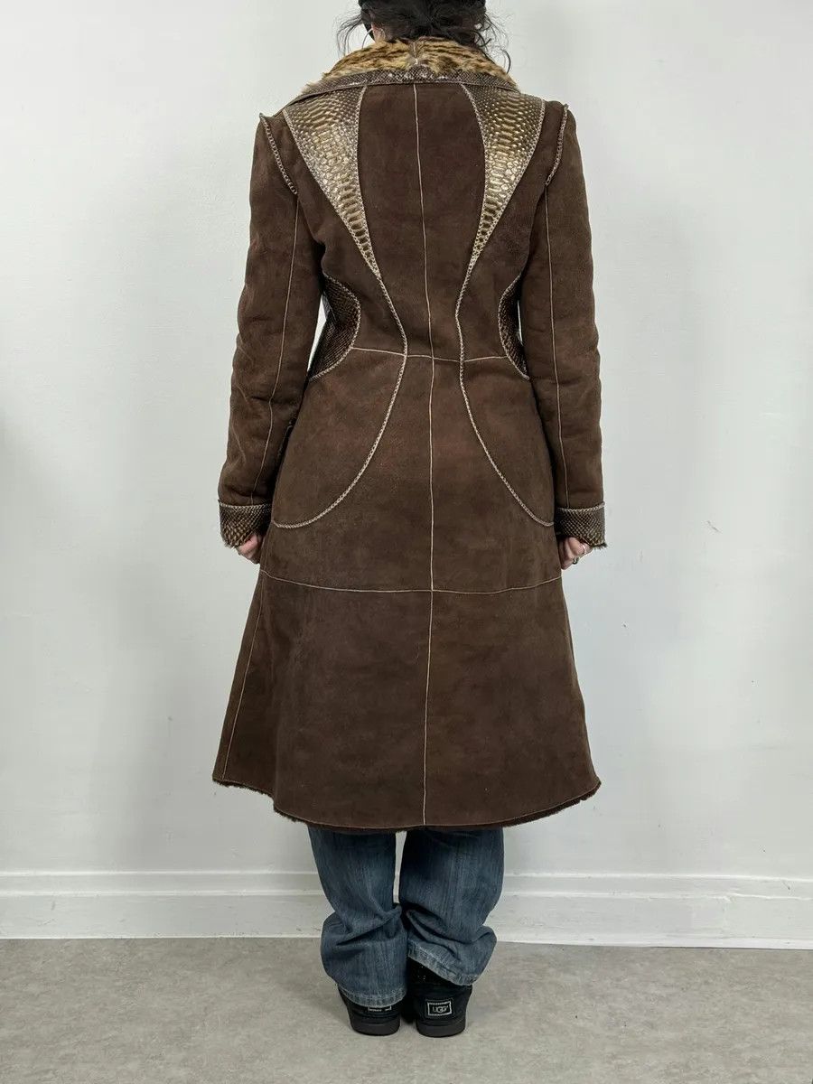 Roberto Cavalli FW2006 Roberto Cavalli Long Hybrid Brown Fur Python Leather Jacket Size XS / US 0-2 / IT 36-38 - 3 Thumbnail