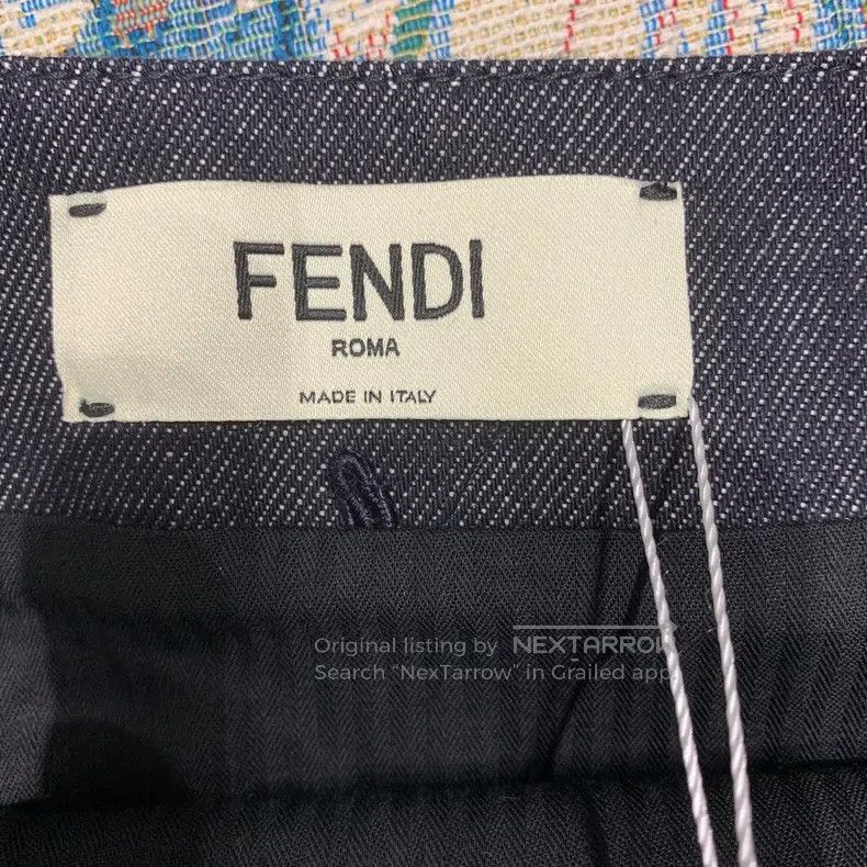 Fendi Fendi Solid Color High Waist Zipper Denim Short Skirt - Bl Size 25" / US 0 / IT 36 - 3 Thumbnail