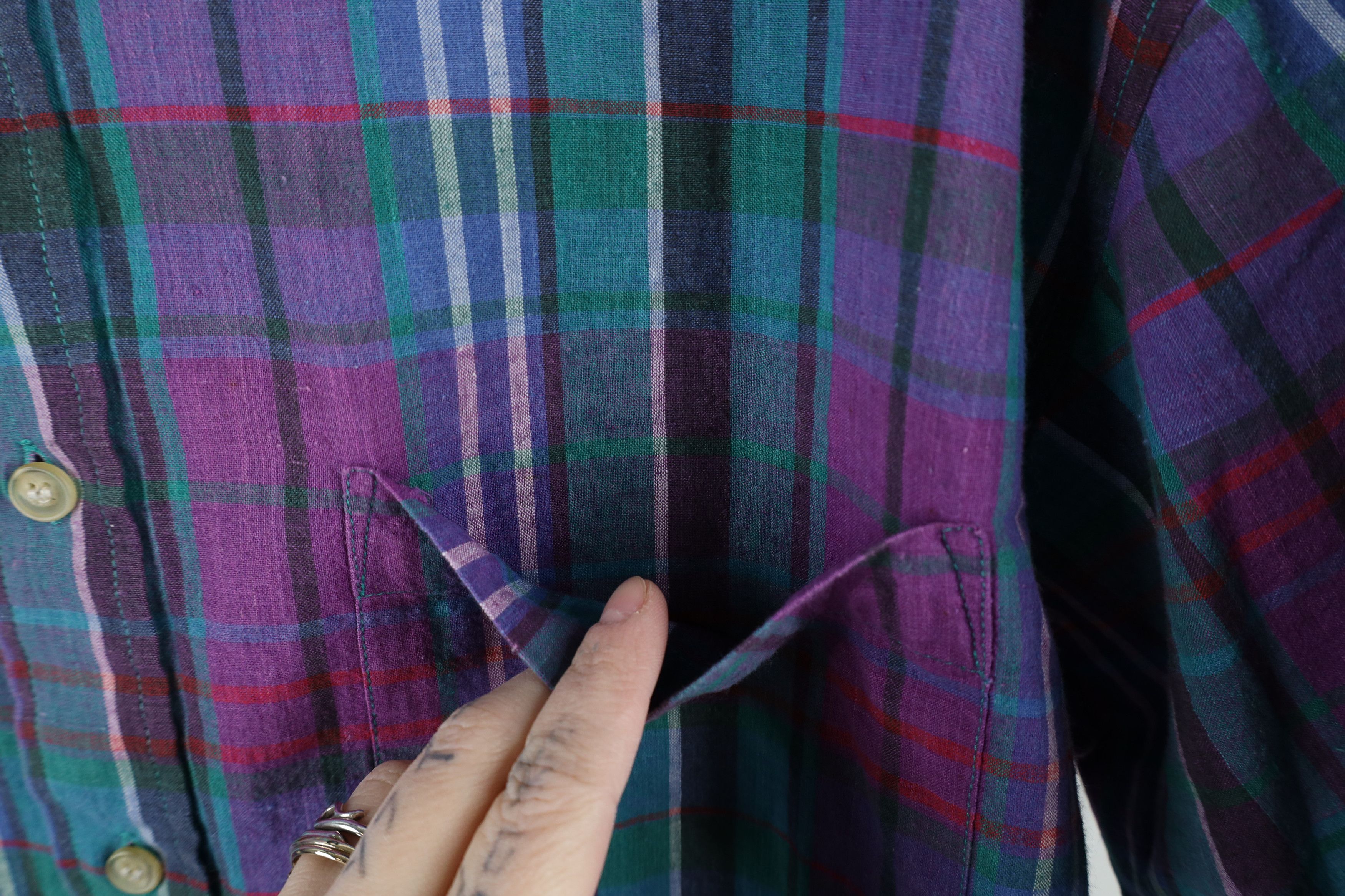 Vintage Vintage 90s Streetwear India Madras Plaid Button Down Shirt Size US M / EU 48-50 / 2 - 5 Thumbnail