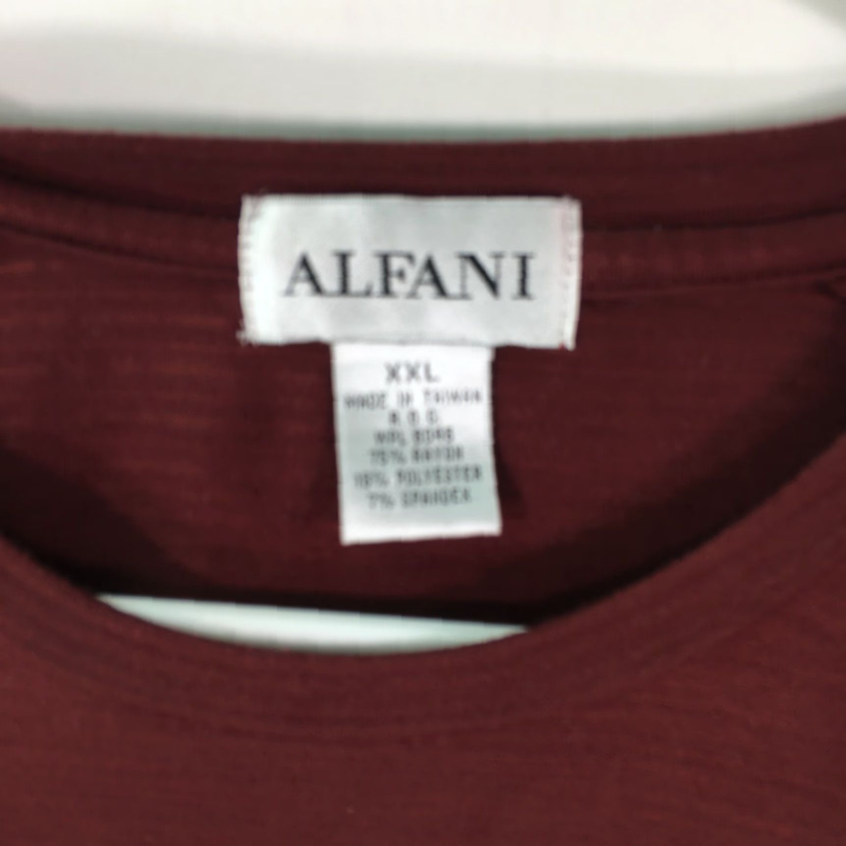Alfani Alfani Mens T Shirt XXL Maroon Pullover Short Sleeve Round Neck Casual Regular Fit Size US XXL / EU 58 / 5 - 3 Thumbnail
