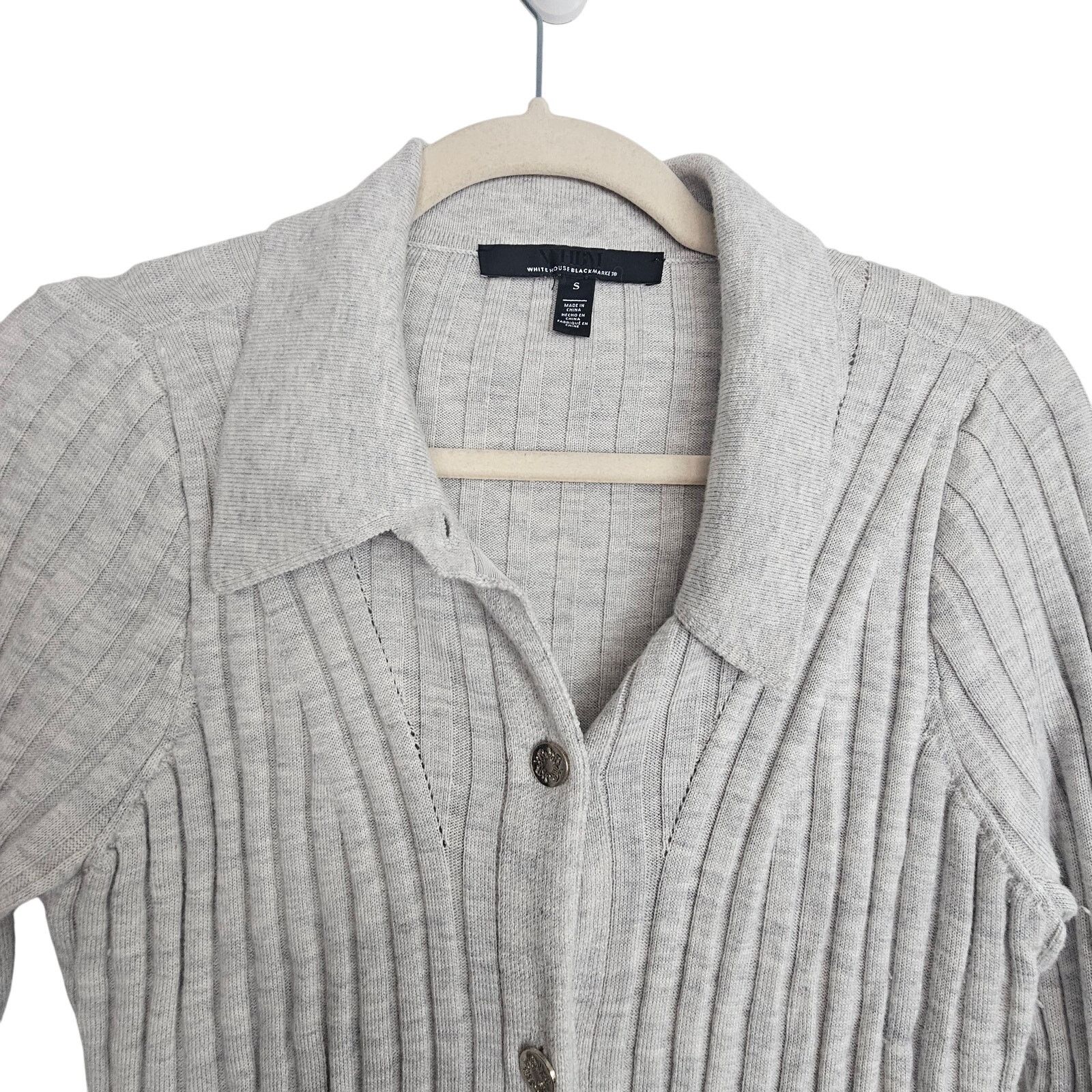 White House Black Market White House Black Market Cashmere Ribbed Cardigan Sweater Size S / US 4 / IT 40 - 2 Thumbnail
