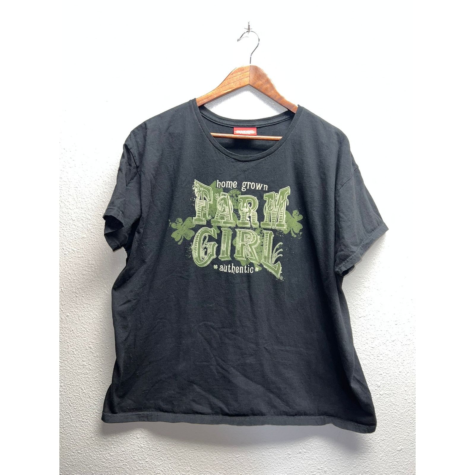 Vintage Womens Vintage Home Grown Farm Girl Shirt Black Tee Top XL Size XL / US 12-14 / IT 48-50 - 1 Thumbnail