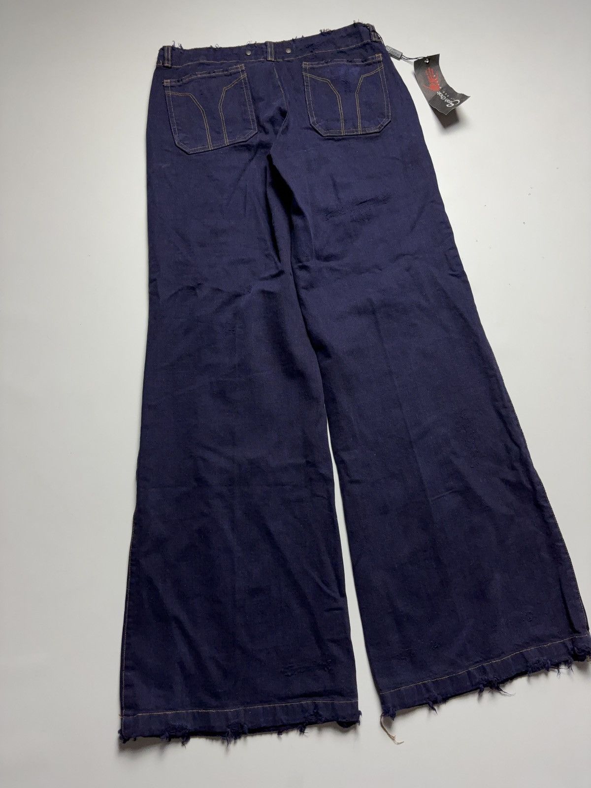 Vintage Vintage distressed Japanese style wide jeans denim pants Size 28" / US 6 / IT 42 - 10 Thumbnail