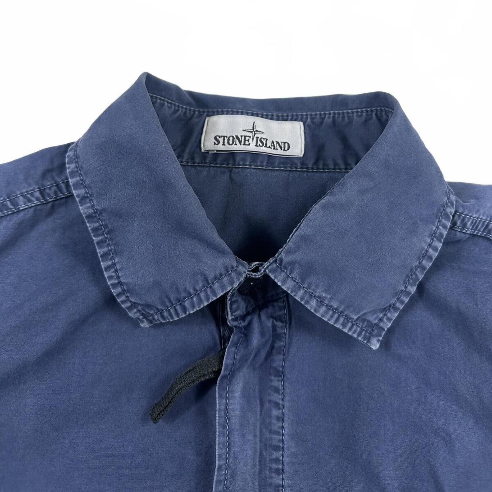 Stone Island Stone Island Zip Up Cotton Overshirt Blue Medium Size US M / EU 48-50 / 2 - 3 Thumbnail