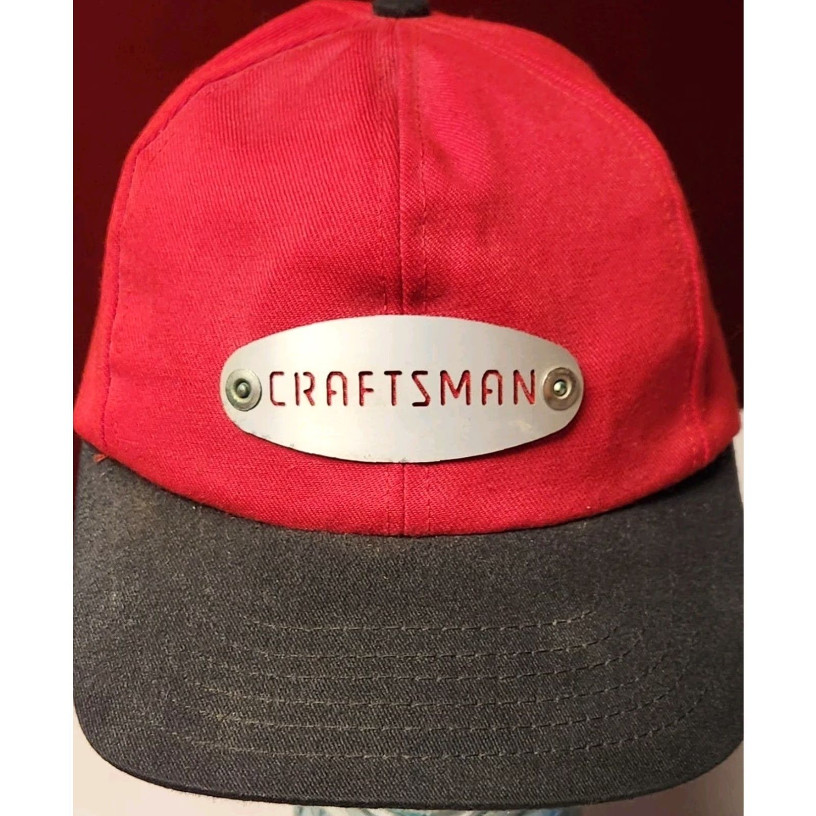 Vintage VINTAGE Craftsman Hat Snapback Logo Red Black USA MADE Mens Adjusta ble Cap Emblem Badge Graphic Classic Size ONE SIZE - 2 Thumbnail