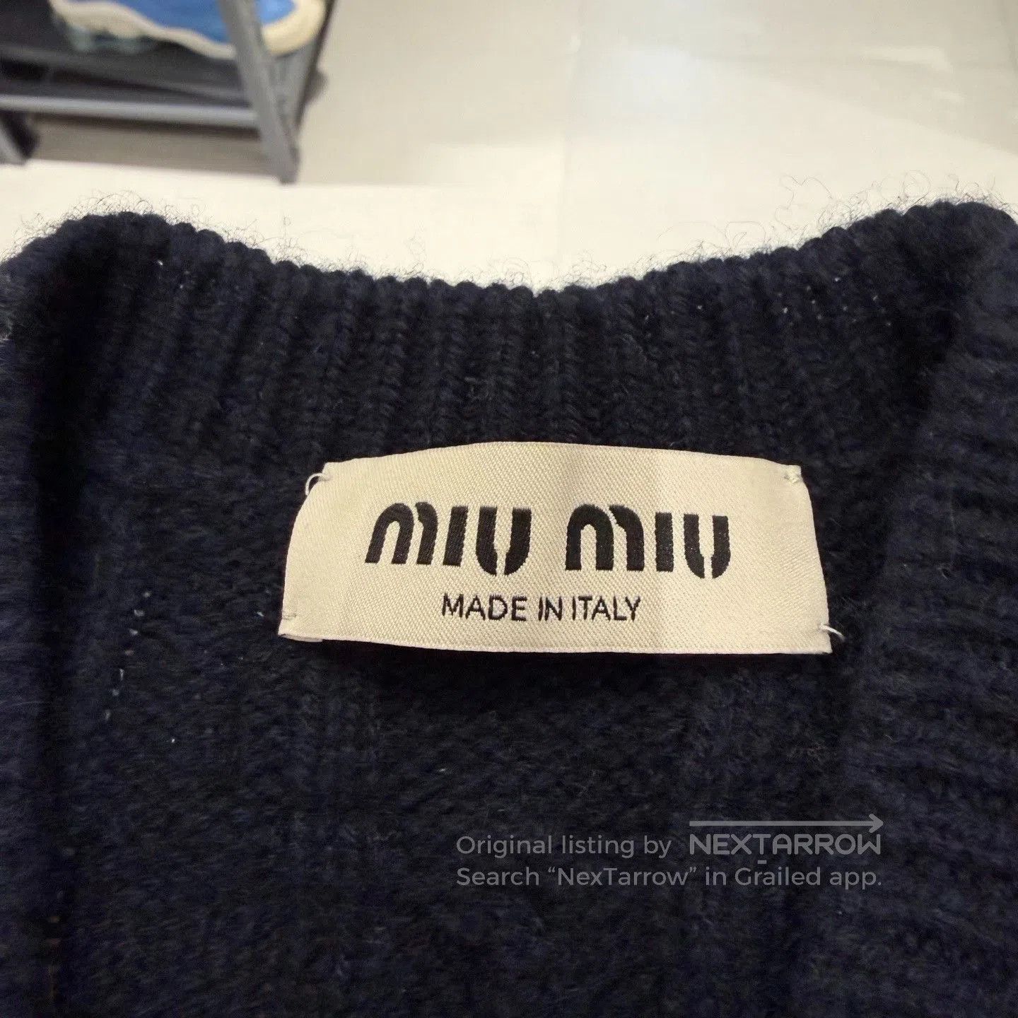 Miu Miu Miu Miu Navy Cable Knit Sweater. Size XS / US 0-2 / IT 36-38 - 3 Thumbnail