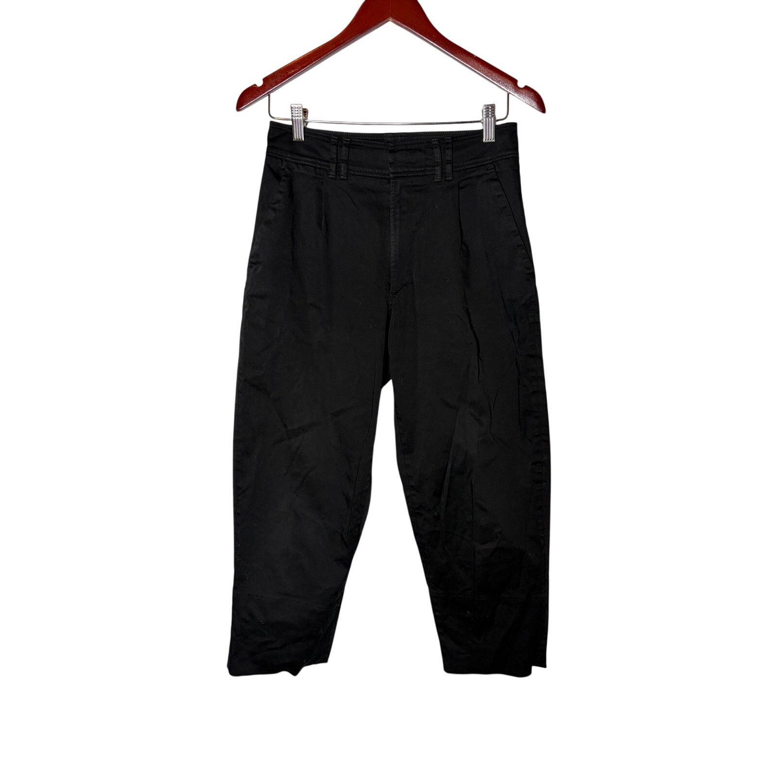 AYR Ayr black crop barrel cotton pants sz 4 Size 27" / US 4 / IT 40 - 1 Thumbnail