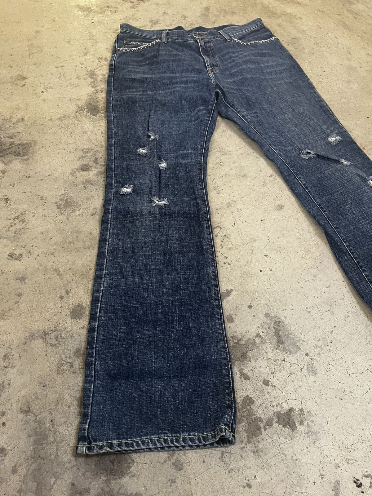Japanese Brand × Uniqlo × Vintage Flared Jeans Uniqlo Japan Size US 34 / EU 50 - 2 Thumbnail