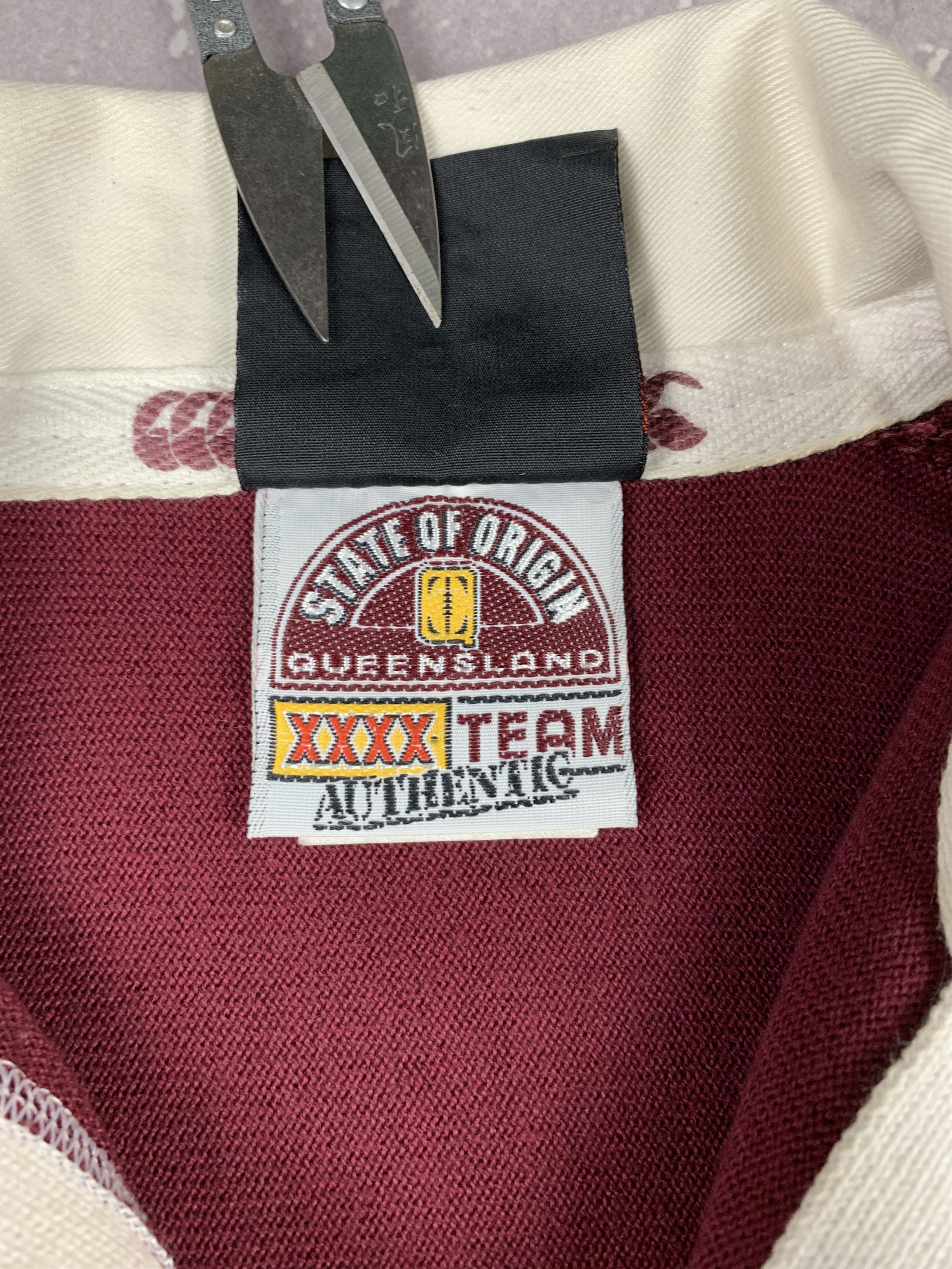 Canterbury of New Zealand 1998 90s Queensland State of Origin Canterbury Rugby Jersey Size US S / EU 44-46 / 1 - 8 Thumbnail