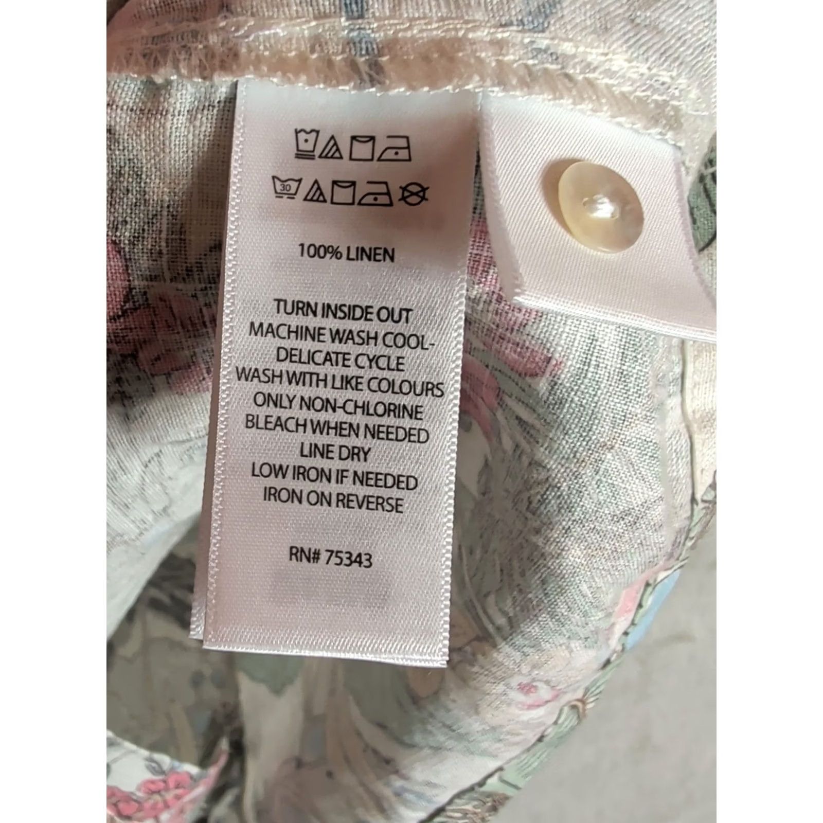 Rachel Zoe Rachel Zoe XS Linen Shirt Dress Multicolor Tropical Print Short Sleeve Button Up Collared Resort Vacation Women’s Size XS / US 0-2 / IT 36-38 - 6 Thumbnail