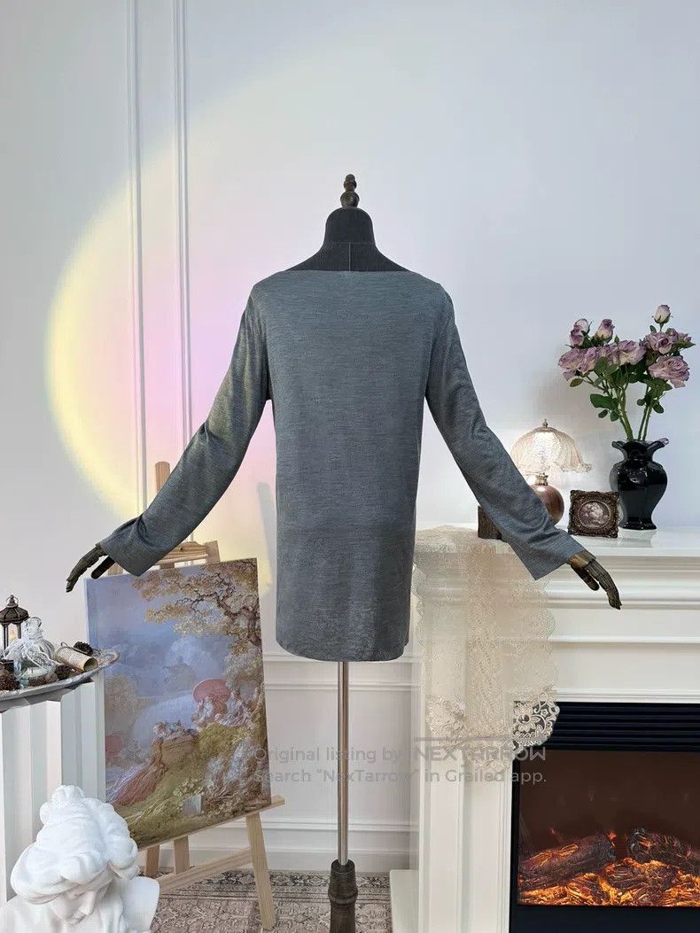 Hermes Hermes Elegant and Intellectual Silk Long Sleeve Top, Silv Size M / US 6-8 / IT 42-44 - 6 Thumbnail