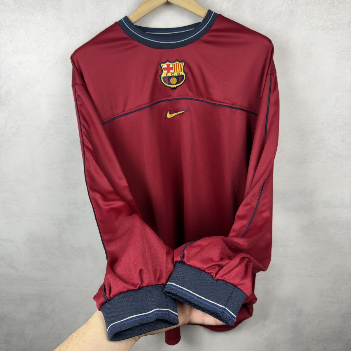 Nike FC Barcelona 99/00 Nike Longsleeve Training Top Jersey Size US XL / EU 56 / 4 - 11 Thumbnail