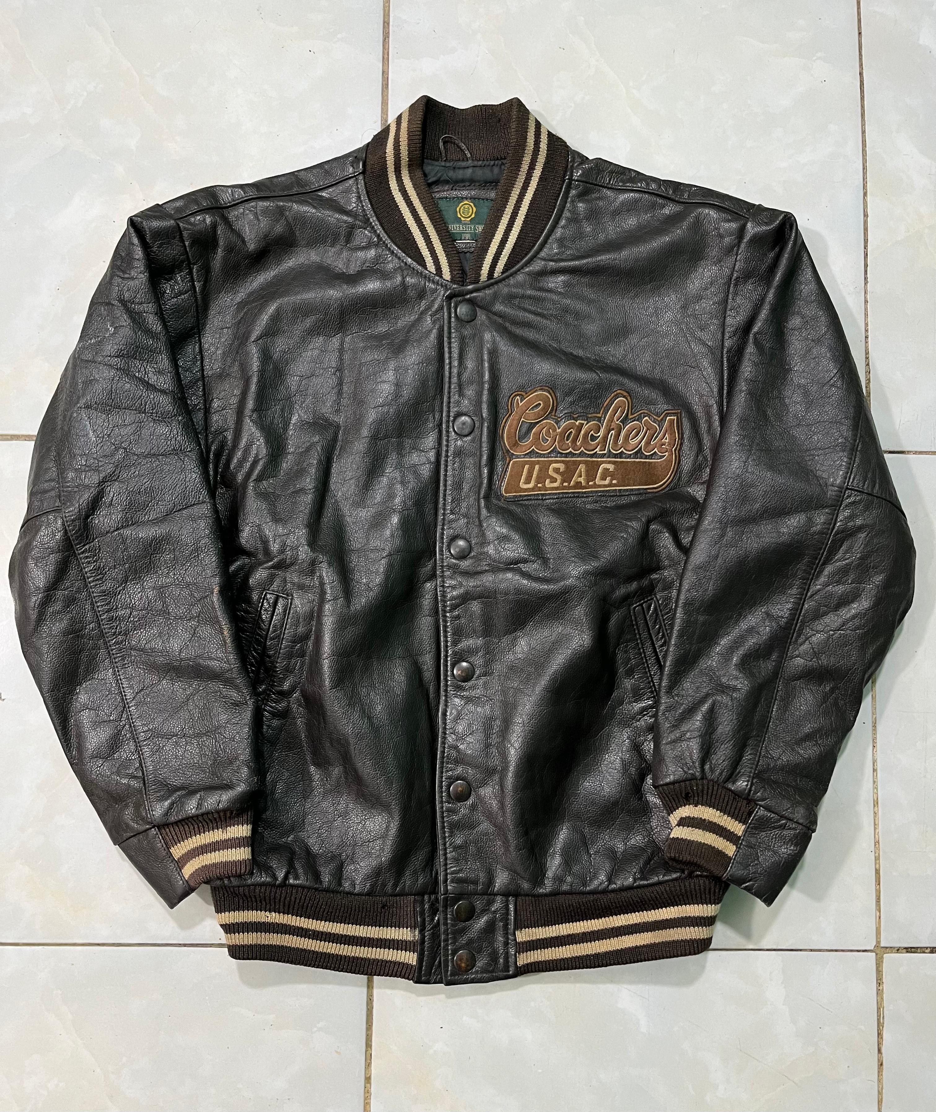 Leather Vintage University Shop Coaching Staff Champion Jacket Size US M / EU 48-50 / 2 - 3 Thumbnail