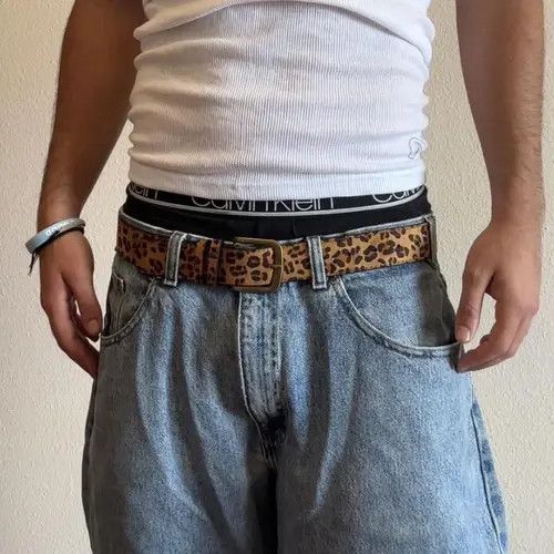 Japanese Brand 2000s leopard cheetah print belt Size 32 - 2 Thumbnail