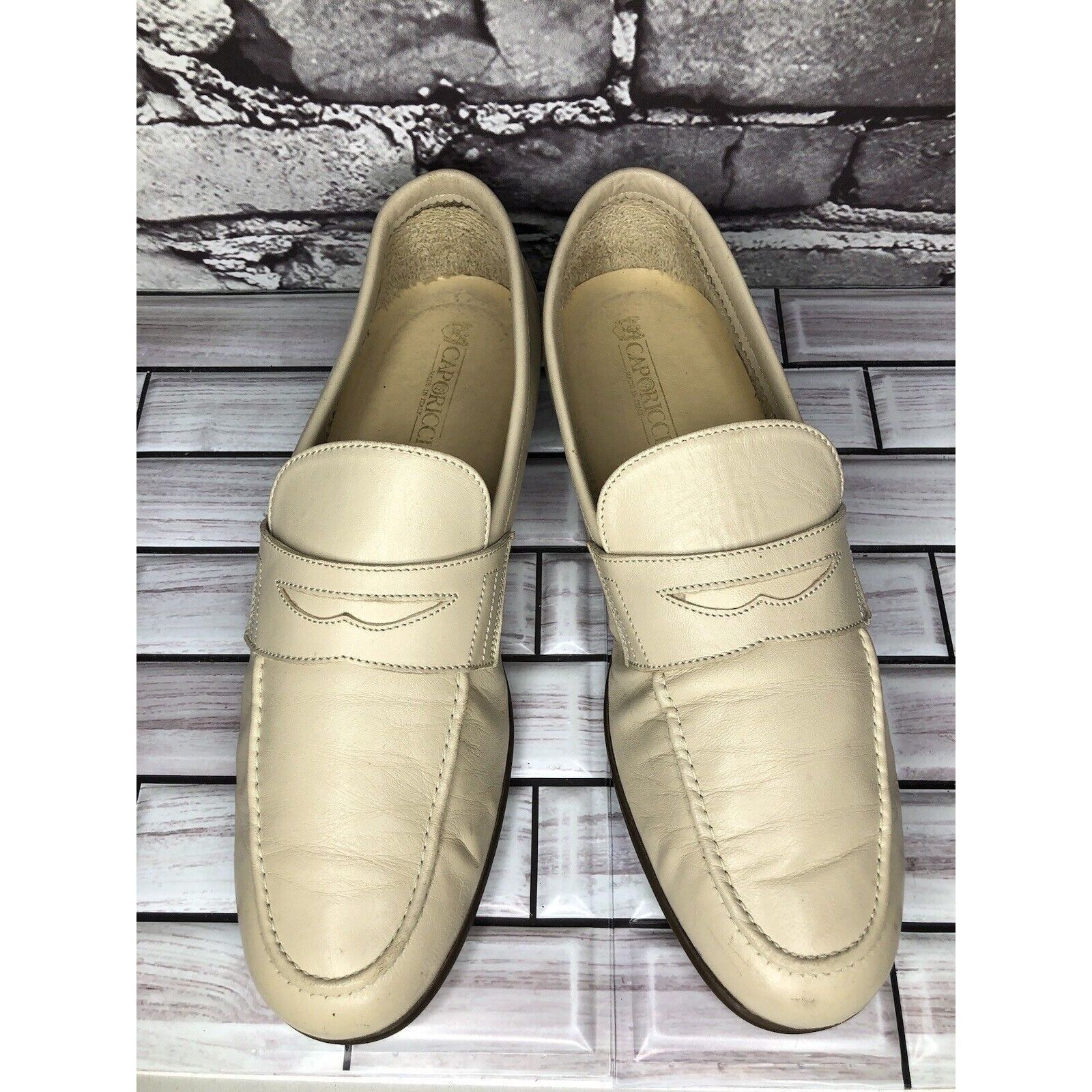 Other Caporicci Ivory Leather Casual Penny Loafers Driving Shoes M Size US 9 / EU 42 - 14 Thumbnail
