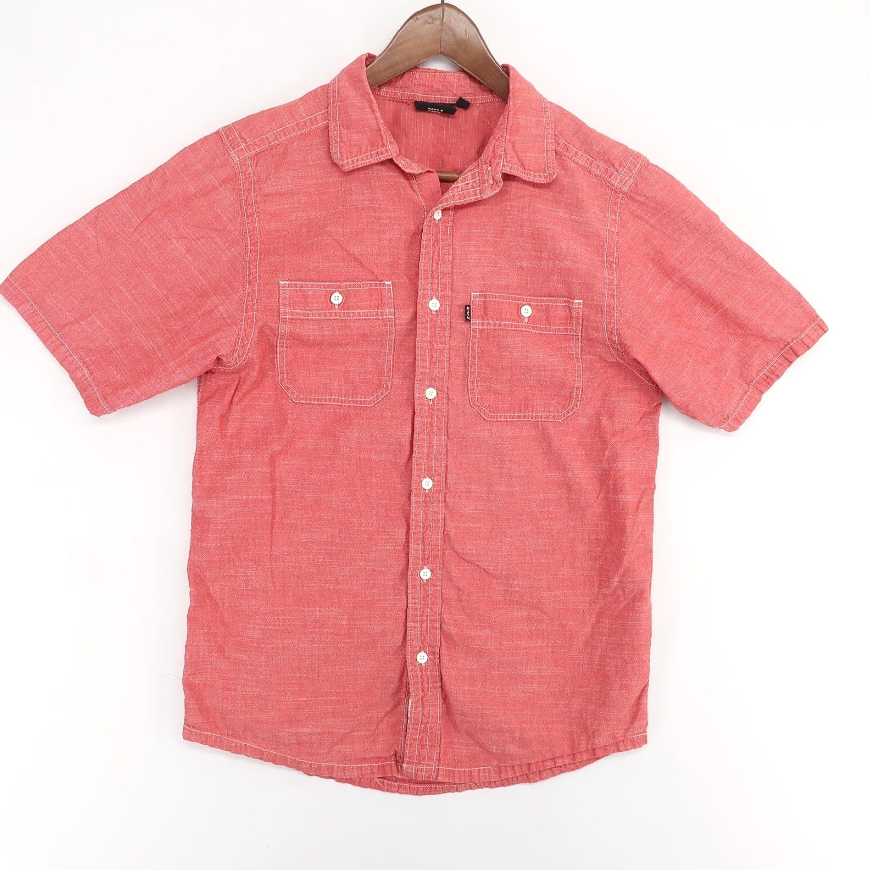 KAVU KAVU Short Sleeve Shirt Mens S Red Button Up 100% Cotton Size US S / EU 44-46 / 1 - 2 Thumbnail