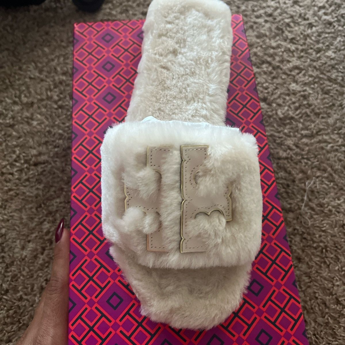 Tory Burch Brand New Tory Burch Shearling leather slides Size US 9 / IT 39 - 3 Thumbnail