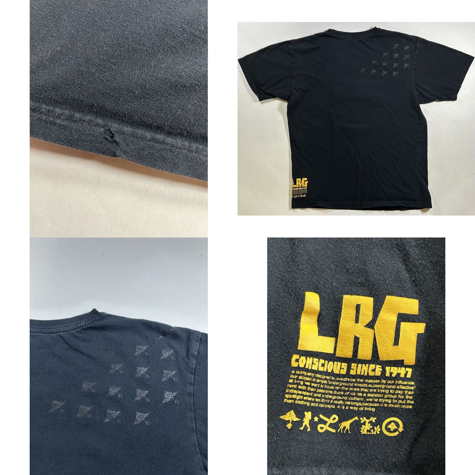 Vintage VINTAGE LRG T-Shirt Conscious Heads Stay Lifted Life Research Group Lrg Black 2000s Hip Hop Mens Size US L / EU 52-54 / 3 - 8 Thumbnail