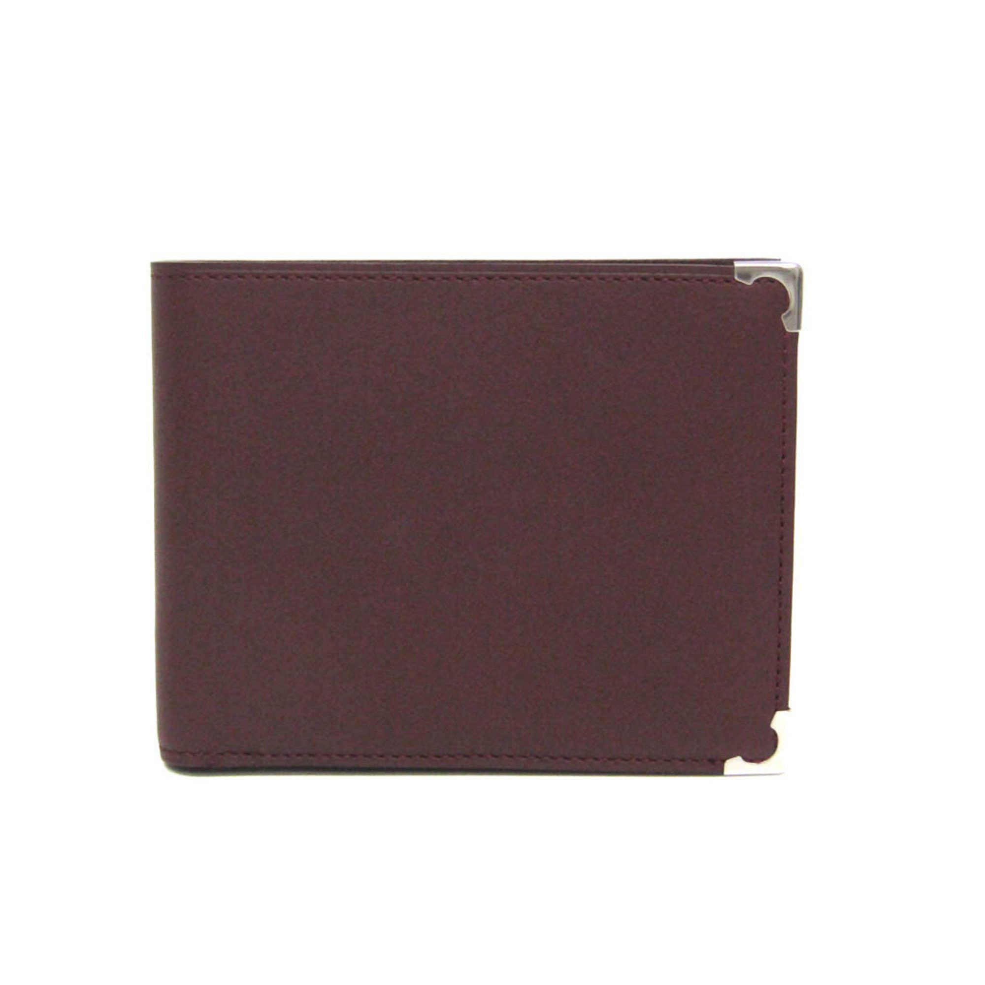 Cartier Cartier Must L3000594 Men,Women Calfskin Wallet (bi-fold) Bordeaux,Silver Size ONE SIZE - 1 Thumbnail