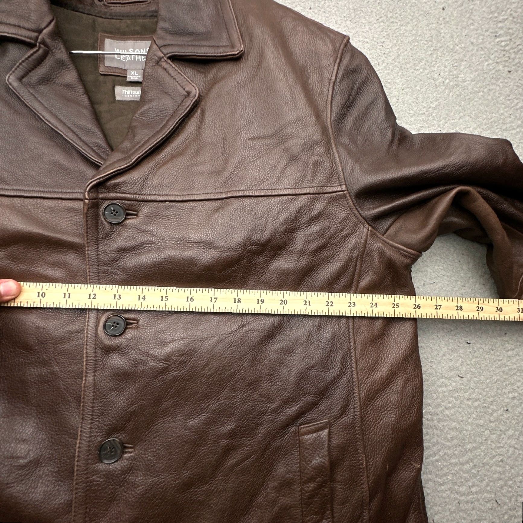 Vintage Wilsons Leather Thinsulate Coat Mens XL Brown Removable Liner Button Pockets Coat Overcoat Mens XL Brown Thinsulate Wilsons Leather Size US XL / EU 56 / 4 - 6 Thumbnail