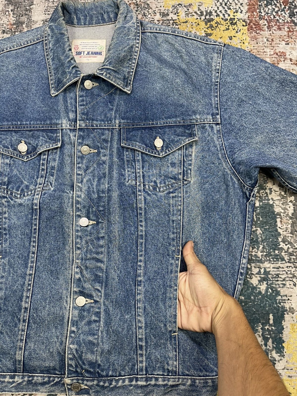 Vintage Vtg Lold Anthony Soft Jeaning Denim Jacket Size US L / EU 52-54 / 3 - 3 Thumbnail
