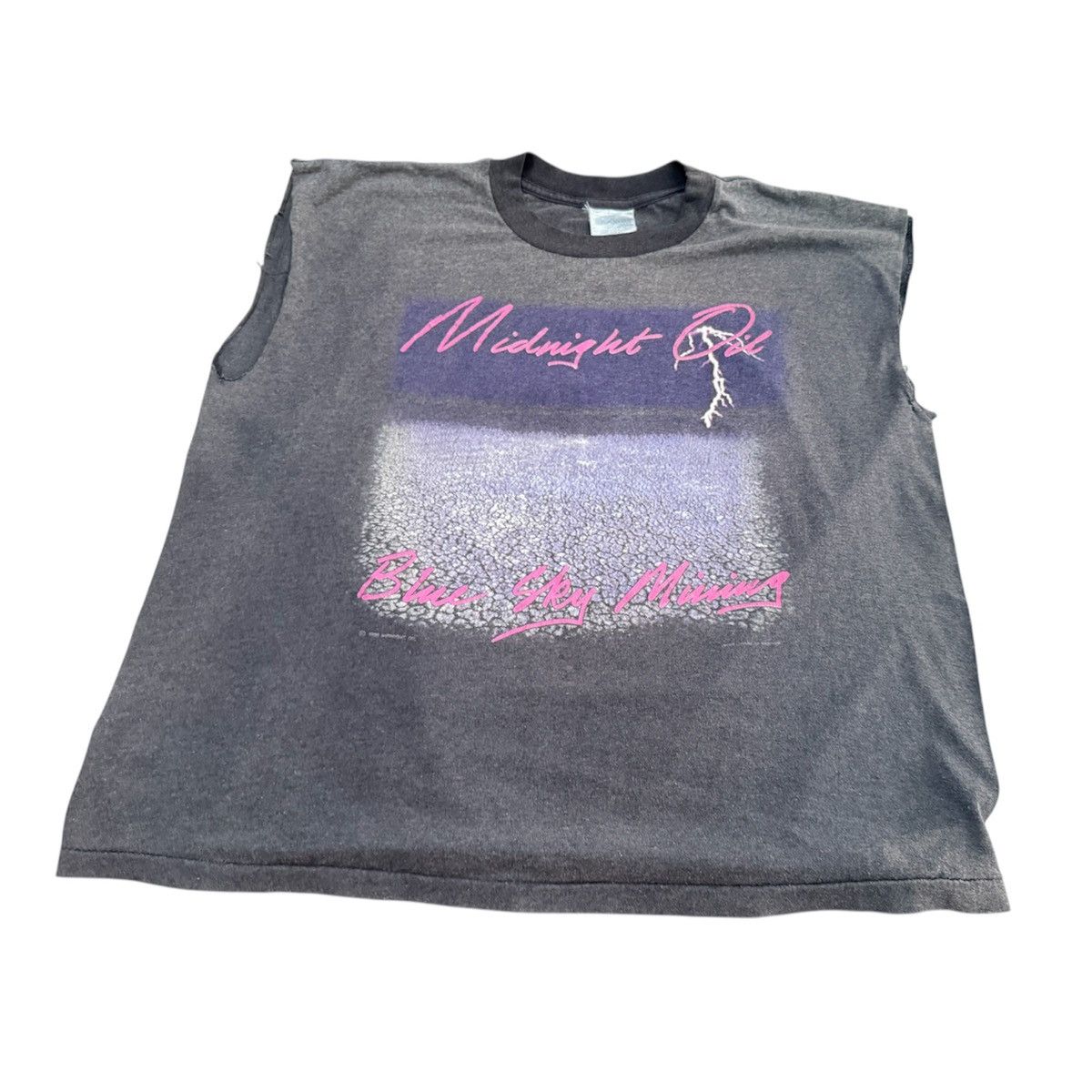 Band Tees × Vintage Vintage 90s Midnight Oil Blue Sky Mine Chopper Size US XL / EU 56 / 4 - 1 Thumbnail