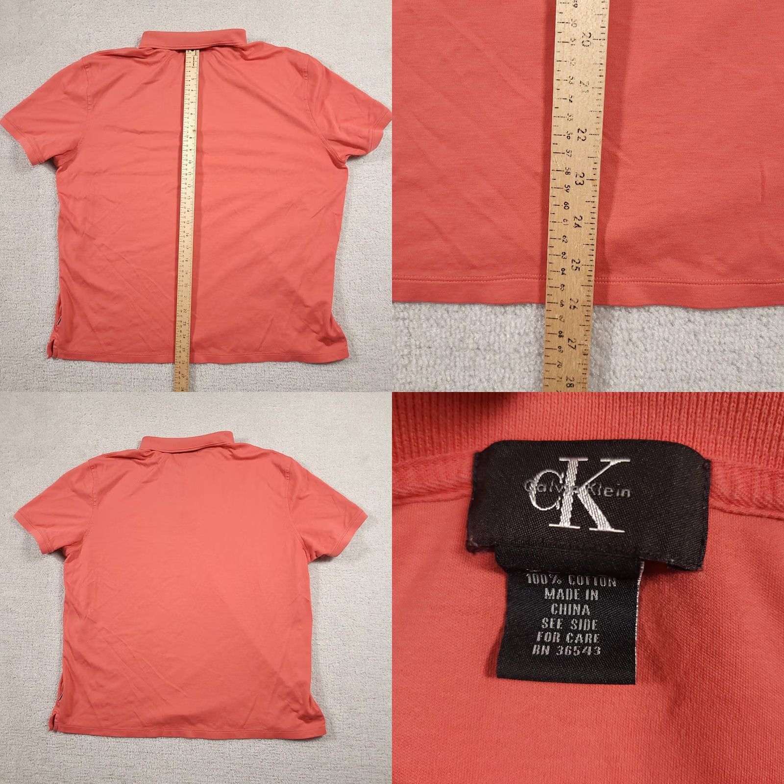 Calvin Klein Calvin Klein Polo Shirt Mens XL Salmon Pink Soft Cotton Short Sleeve Size US XL / EU 56 / 4 - 8 Thumbnail