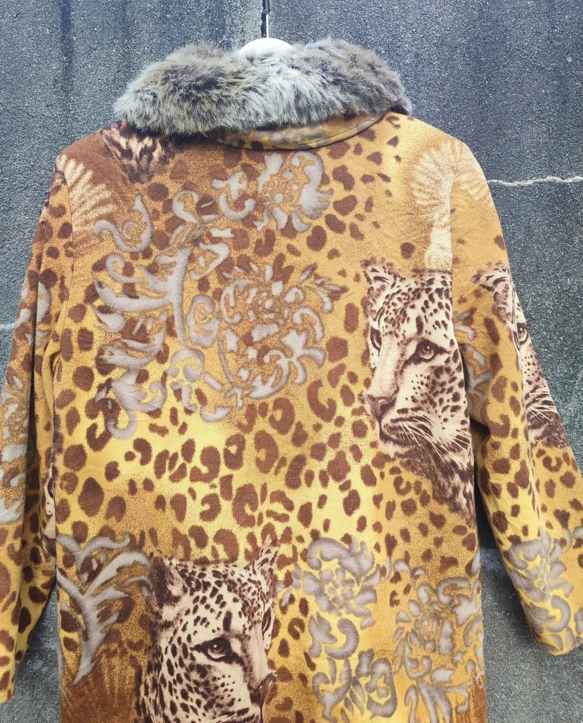 Designer × Vintage Vintage Leopard Print Faux Fur Collar Coat (90s) Size L / US 10 / IT 46 - 7 Thumbnail